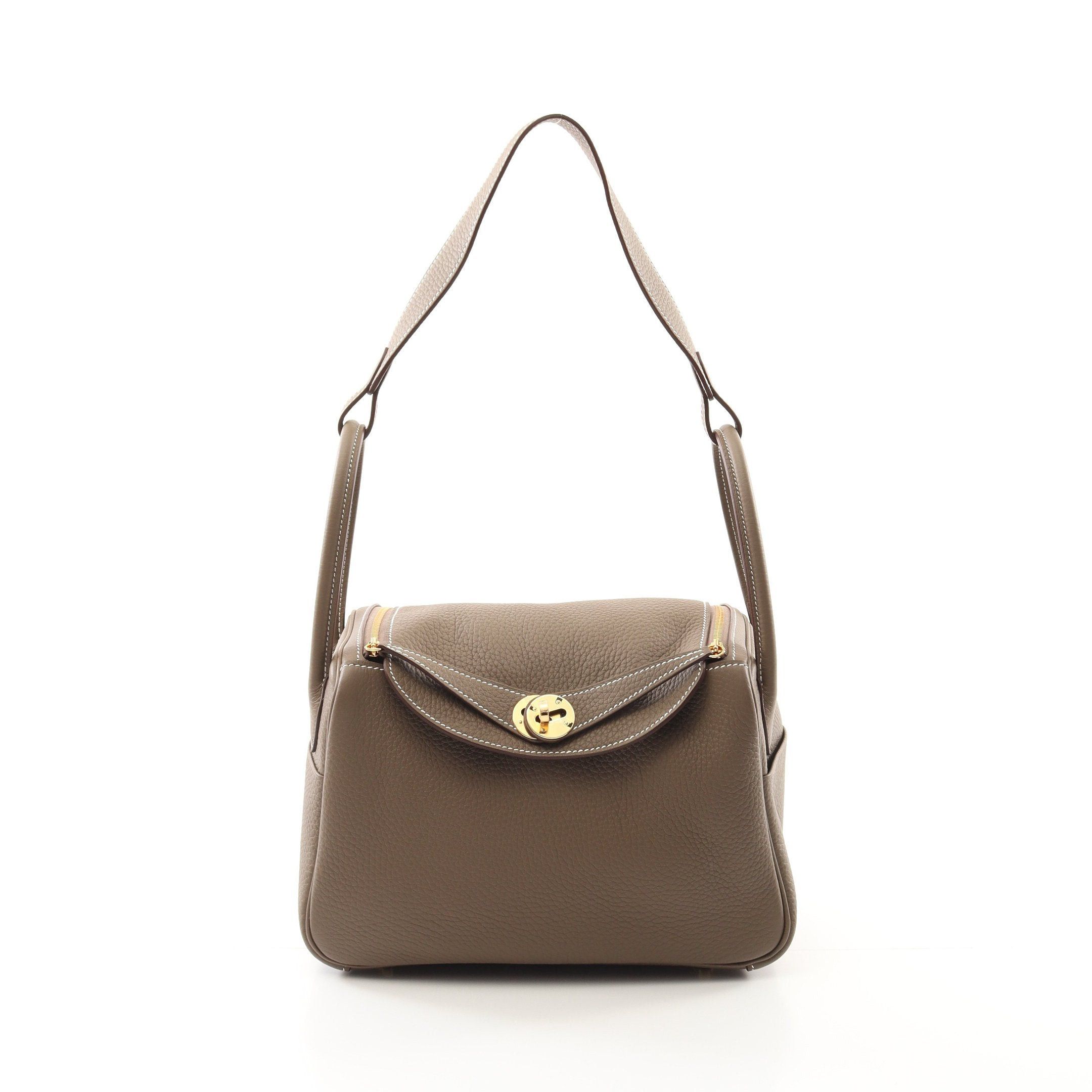 Hermes Hermes Lindy 26 Shoulder Bag Clemence Leather Gray Brown Gold Hardware K Stamp Size ONE SIZE - 1 Thumbnail