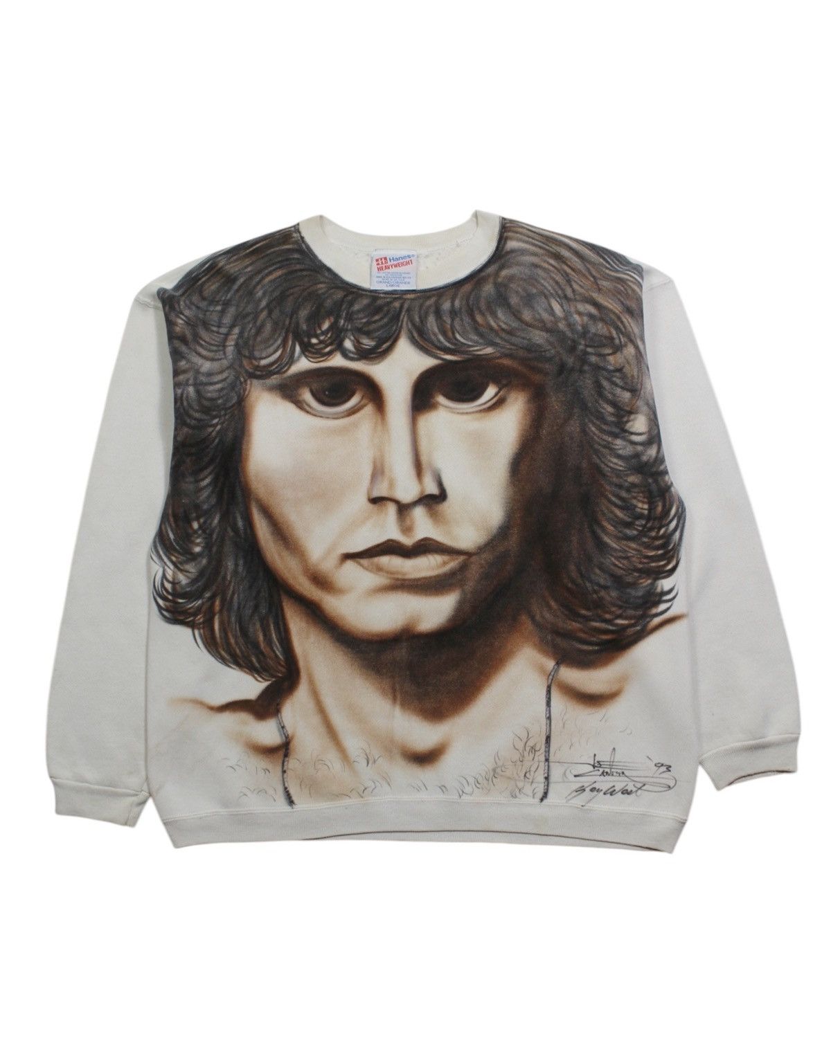 Vintage 1993 HANES AIRBRUSH JIM MORRISON "THE DOOR" SWEATSHIRT Size US L / EU 52-54 / 3 - 1 Thumbnail