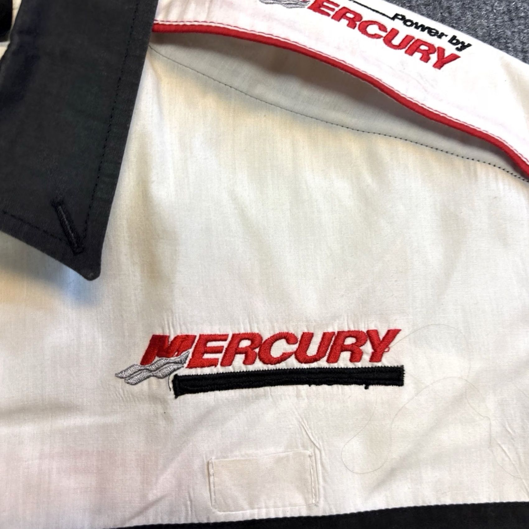 Vintage Mercury Marine Team Shirt Men's XL Button-Up Embroidered Size US XL / EU 56 / 4 - 3 Thumbnail
