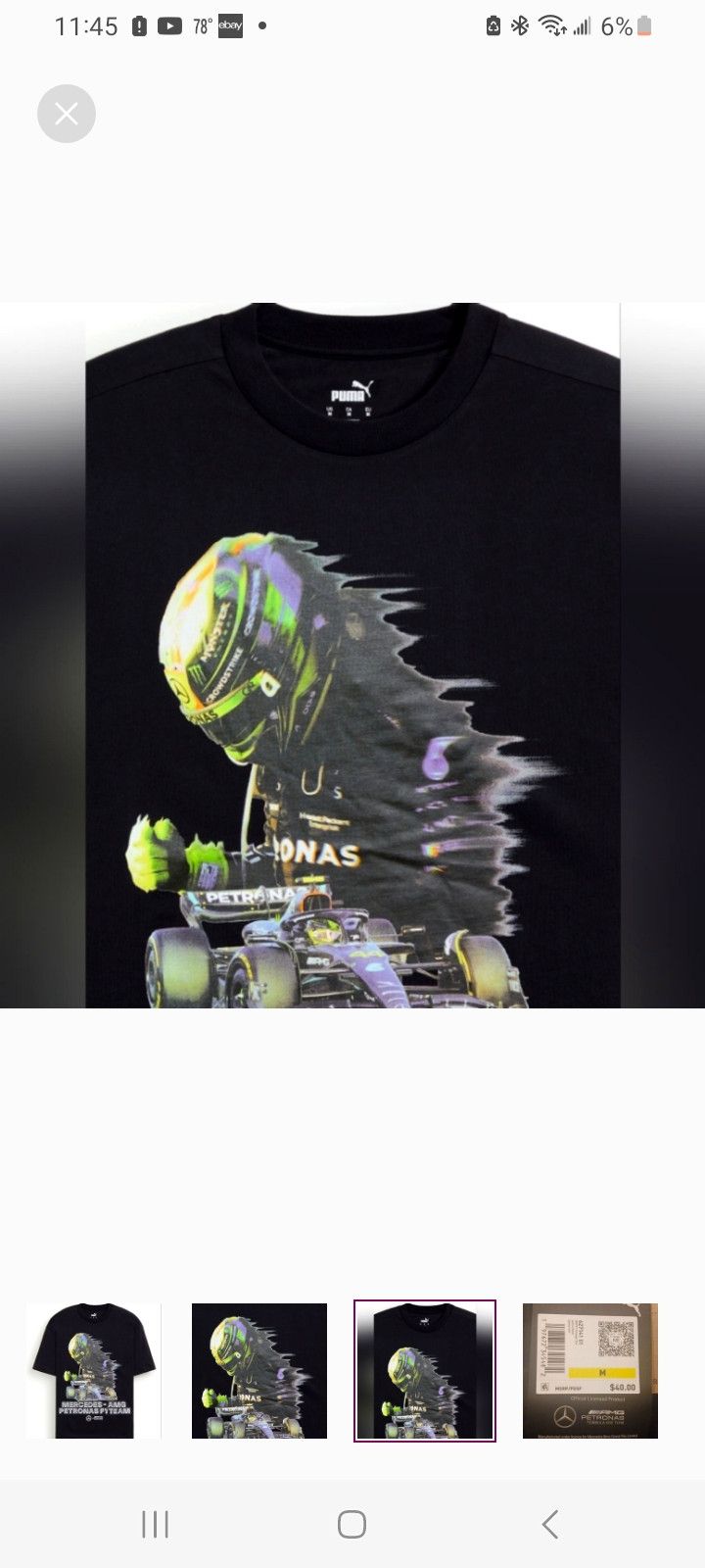 Mercedes-Benz × Puma Puma Vintage Mercedes AMG Petronas F1 Team T-Shirt Size US M / EU 48-50 / 2 - 3 Thumbnail