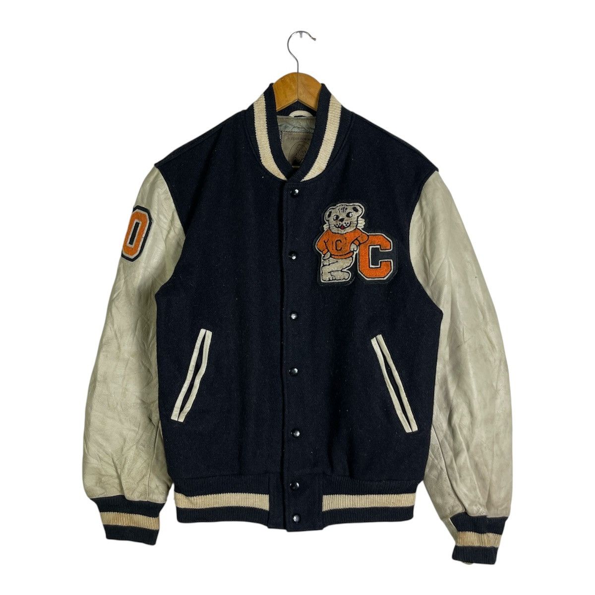 Golden Bear Vintage Golden Bear Leather Sleeve Wool Varsity Jacket Size US M / EU 48-50 / 2 - 1 Thumbnail