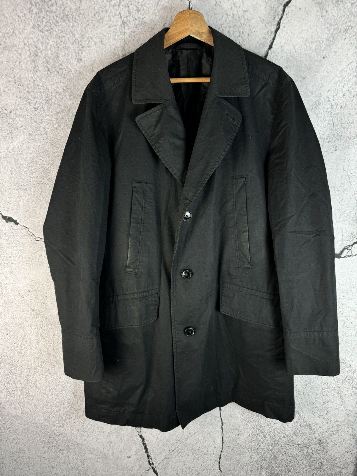 Hugo Boss Hugo Boss cotton Coat Black Long Jacket Size US M / EU 48-50 / 2 - 1 Thumbnail