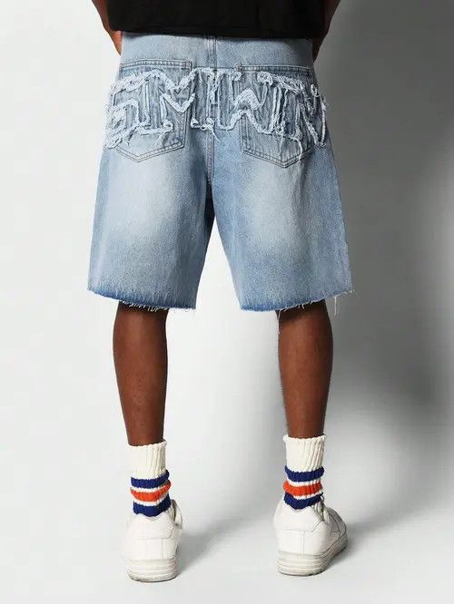 Jean Masaki x Mako Jeans Denim Shorts Jorts Graphic Drip Size US 32 / EU 48 - 5 Thumbnail
