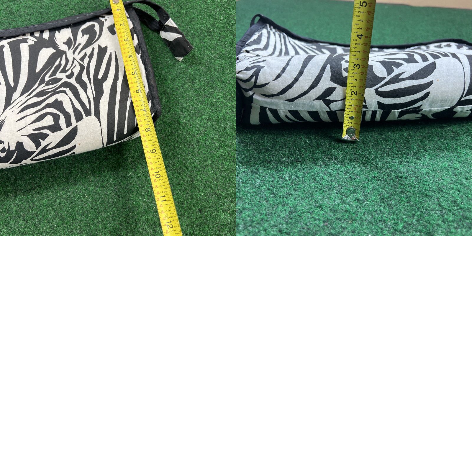 Vintage The Bagshaws of St Lucia Printed Zebra Fabric RARE Vintage Bag Pouch Small Zip Size ONE SIZE - 8 Thumbnail
