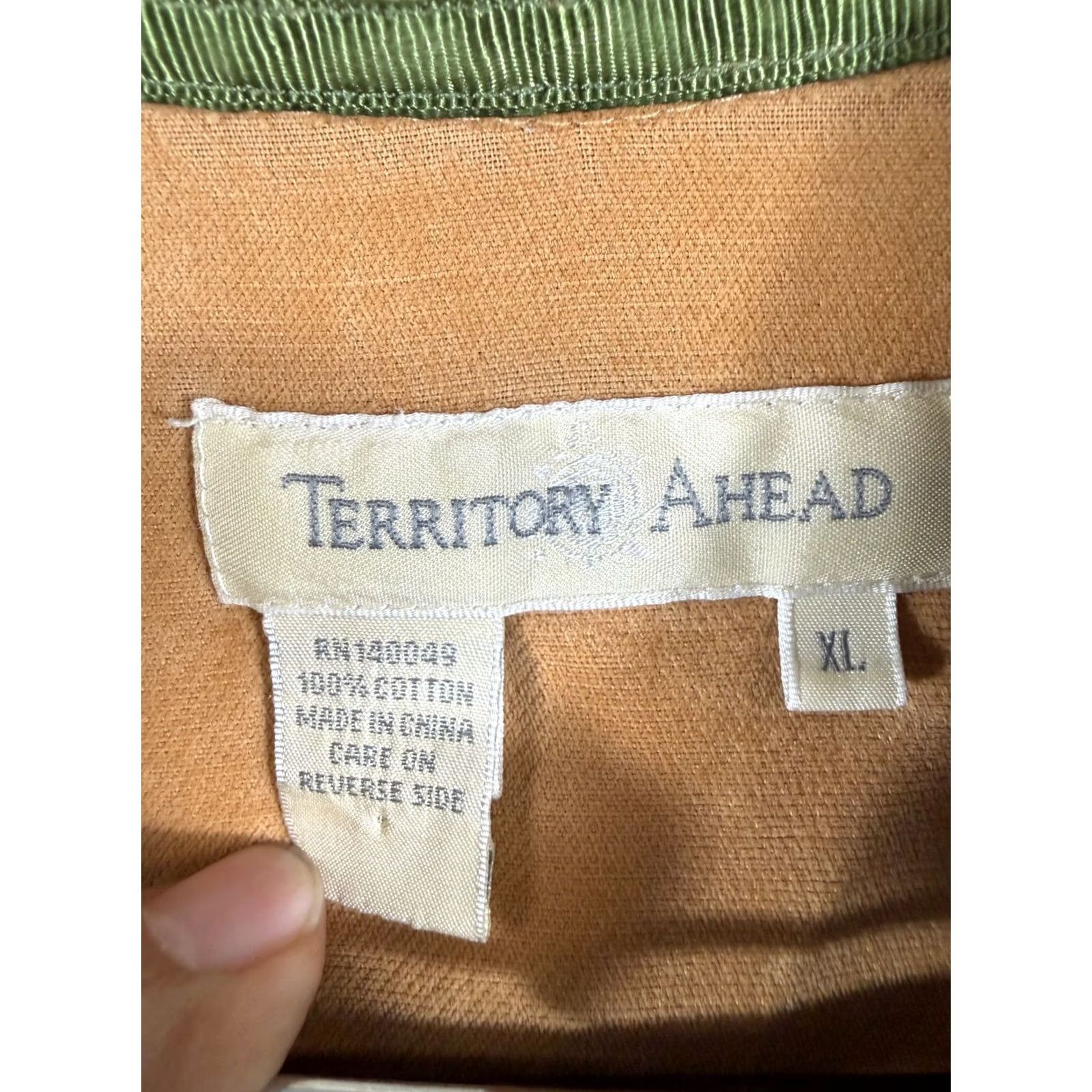 The Territory Ahead Territory Ahead Western Shirt Mens XL Tan Pearl Snap Pocket Long Sleeve Rodeo Size US XL / EU 56 / 4 - 5 Thumbnail