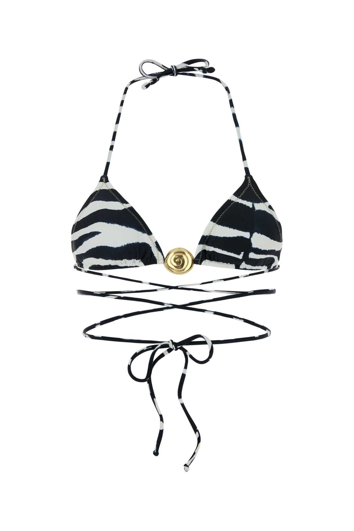 Reina Olga Printed Stretch Nylon Miami 2.0 Bikini Top Size XS / US 0-2 / IT 36-38 - 1 Thumbnail