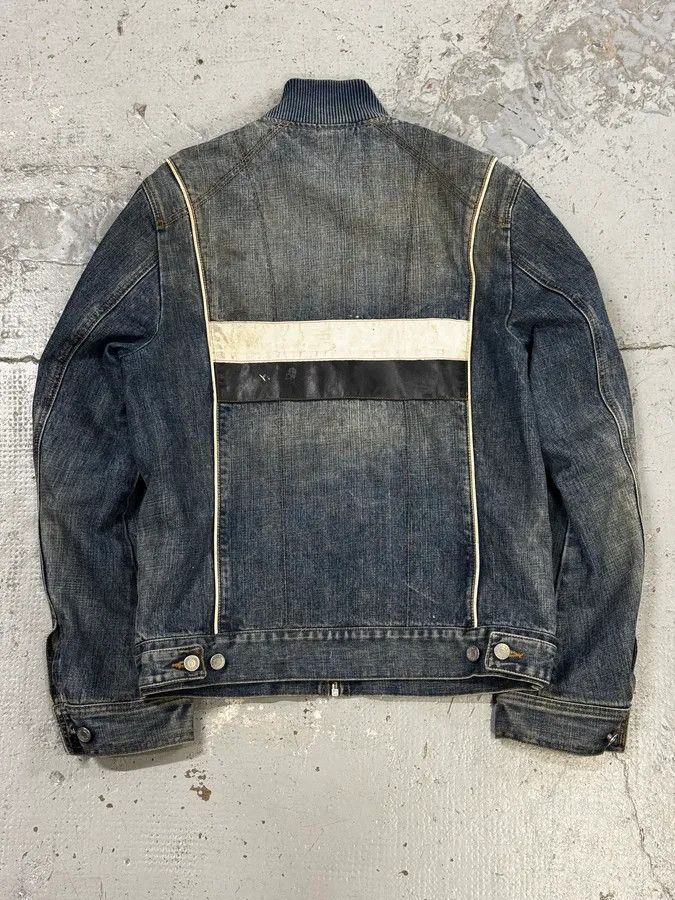 Dolce & Gabbana AW2005 Dolce & Gabbana Navy Hybrid Leather & Denim Jacket Size US M / EU 48-50 / 2 - 4 Thumbnail