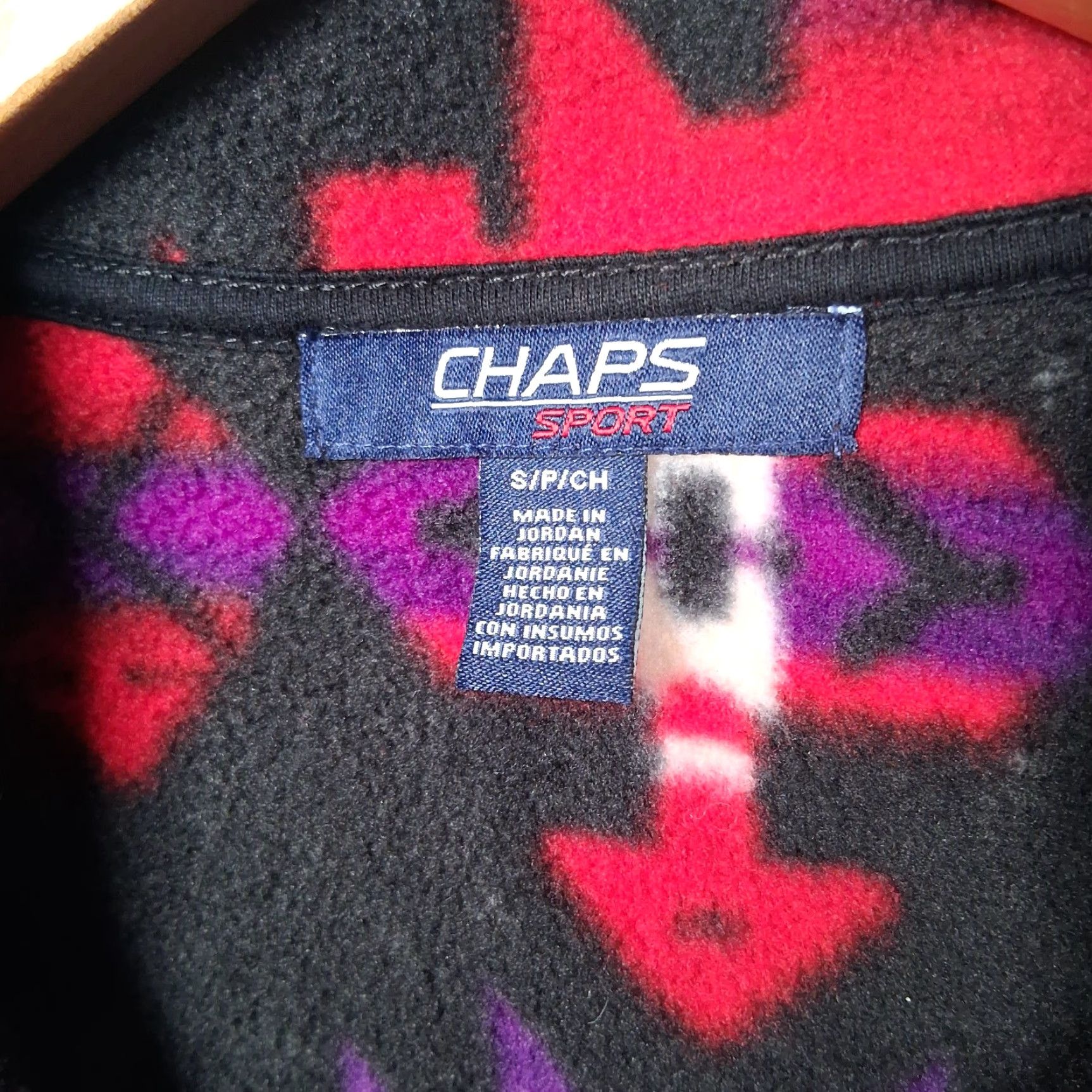 Chaps Chaps Vest Women Small Fleece Zip High Neck Black Red Southwestern Aztec Geometric Casual Travel Gorpcore Size S / US 4 / IT 40 - 6 Thumbnail