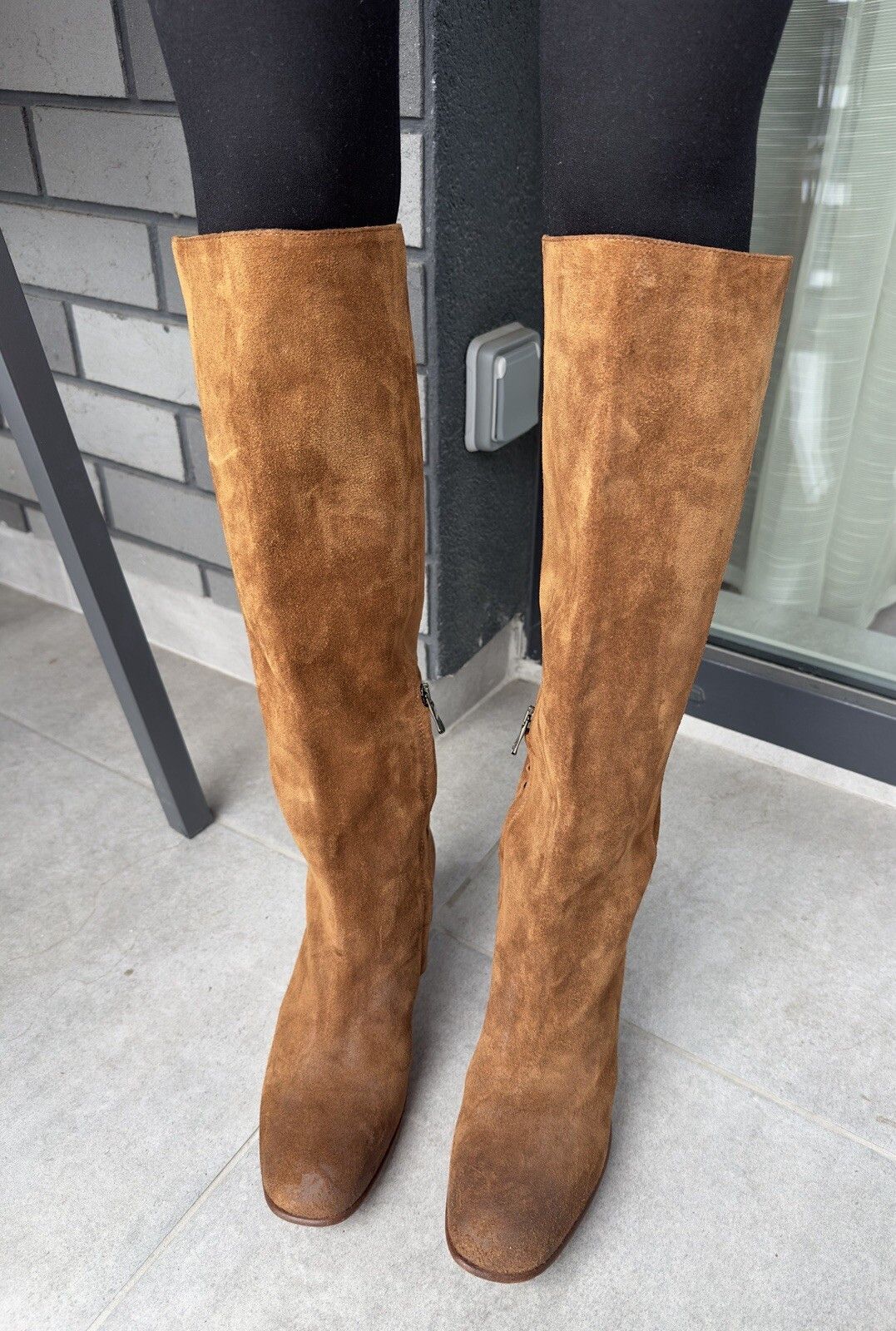 Vintage Crispiniano High Suede Leather Brown Heel Boots Size 38 Size US 5.5 / EU 38 - 10 Thumbnail