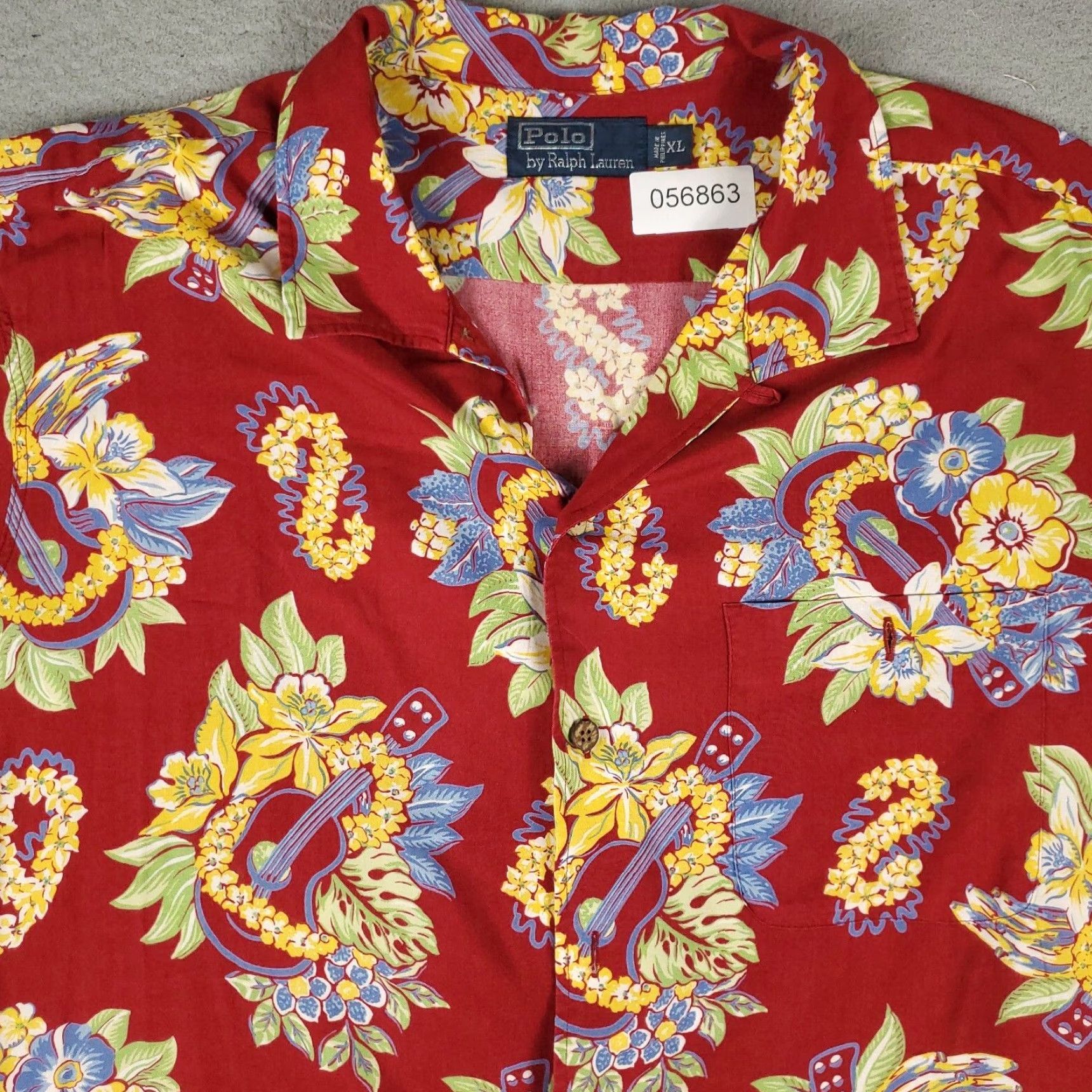 Ralph Lauren Ralph Lauren Shirt Mens XL Red Floral Camp Collar Button-Up Viscose Short Sleeve Size US XL / EU 56 / 4 - 2 Thumbnail