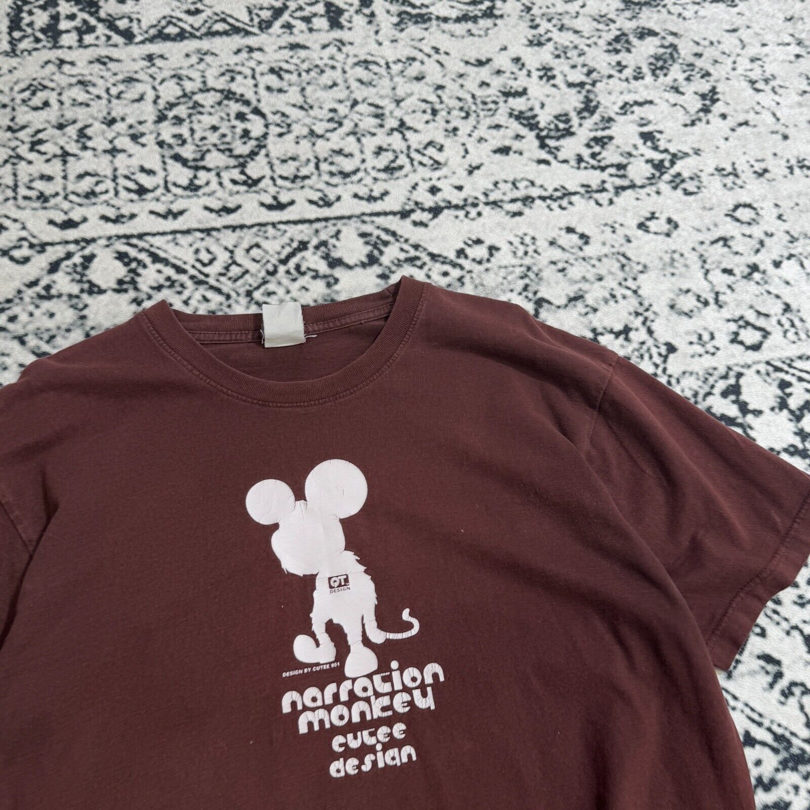 Vintage Vintage Brown Cotton T-Shirt Size M Cute Monkey Design Y2K Size US M / EU 48-50 / 2 - 4 Thumbnail