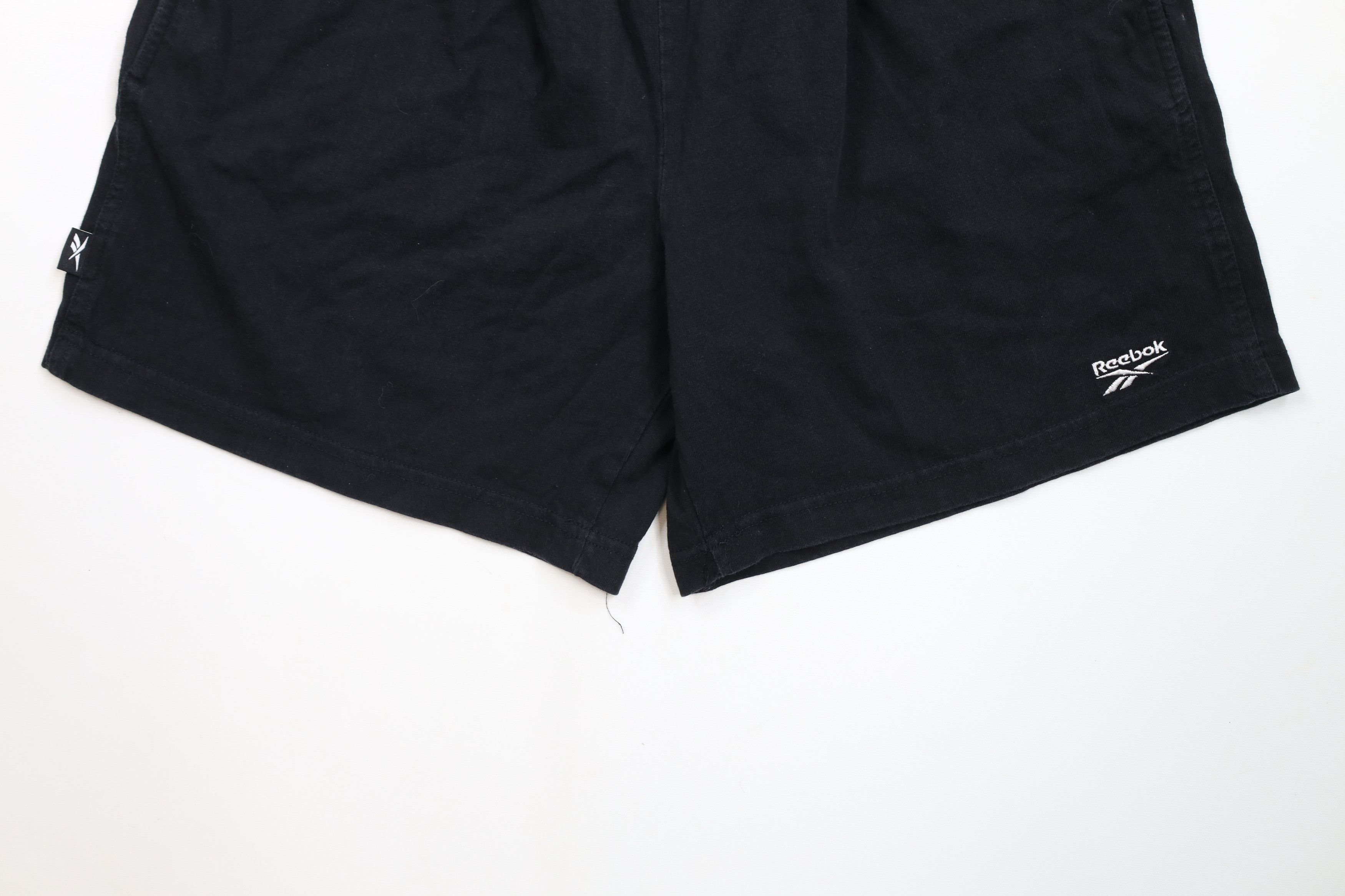 Reebok × Vintage Vintage 90s Reebok Spell Out Above Knee Cotton Shorts Black Size US 36 / EU 52 - 4 Thumbnail