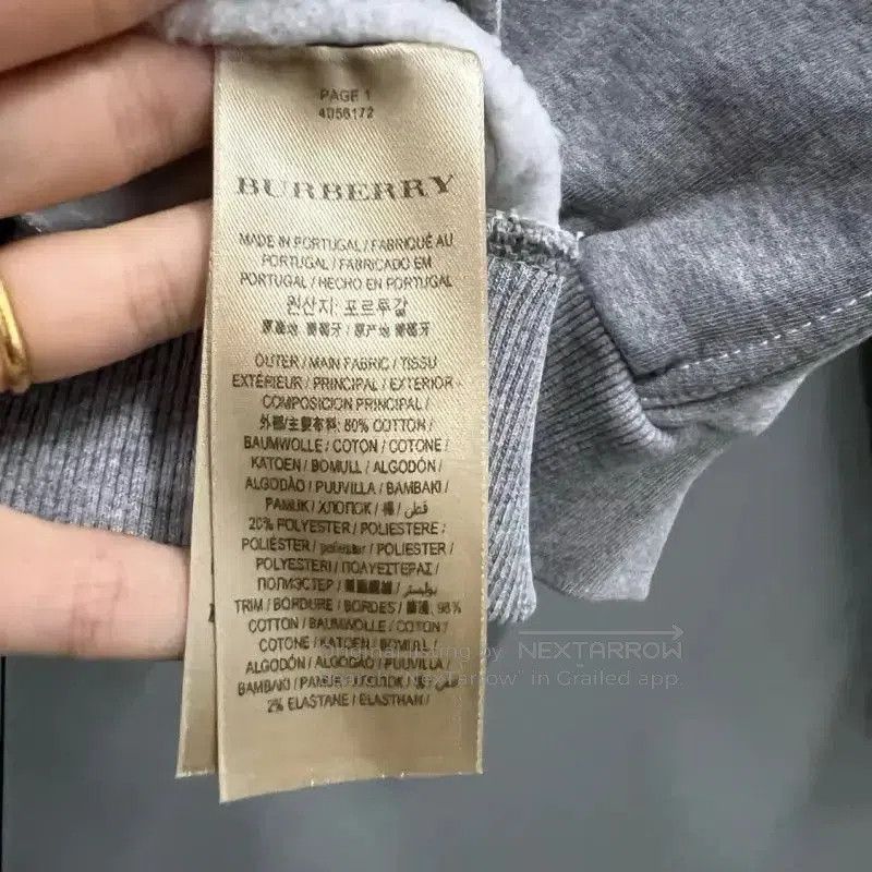 Burberry Burberry Gray Cotton Logo Sweatshirt for Women. Size M / US 6-8 / IT 42-44 - 3 Thumbnail