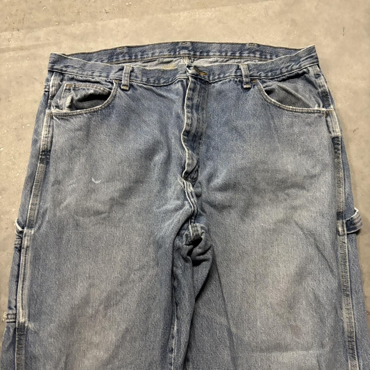 Japanese Brand × Vintage Crazy Vintage Y2K/2000s Baggy Faded Light Wash Skater Style Carpenter Denim Jeans! Size US 40 / EU 56 - 5 Thumbnail