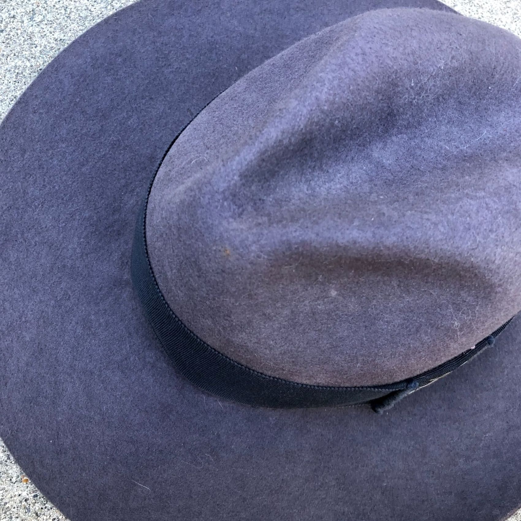 FELT NINAKURU Wool Felt Wide Brim Fedora Hat Gray Blue Women's One Size Ojai Cap Size ONE SIZE - 3 Thumbnail