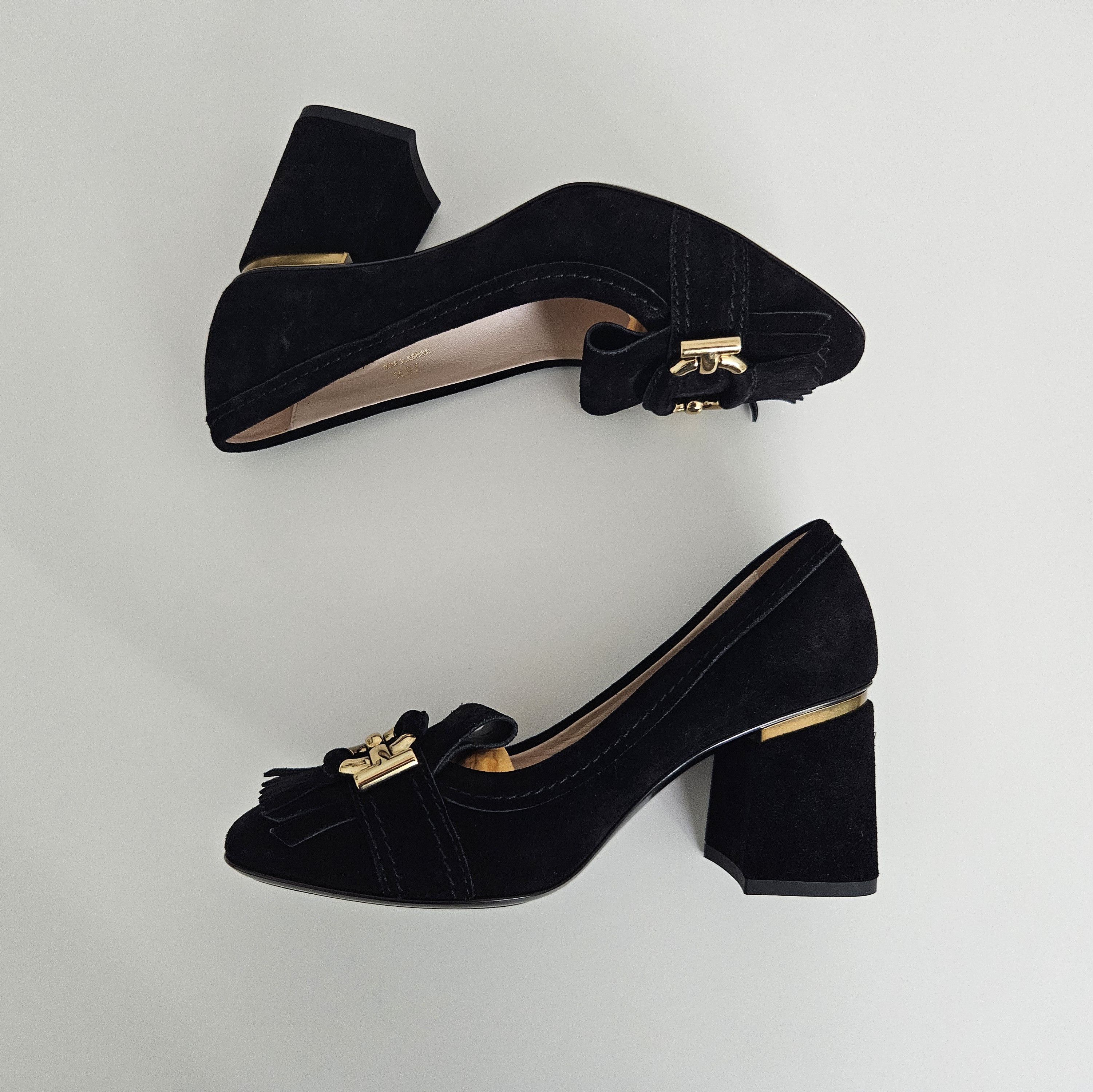 Tod's Tod’s Black Suede Block Heel Pumps - Size US 6.5/EU 36.5,New Size US 6.5 / IT 36.5 - 4 Thumbnail