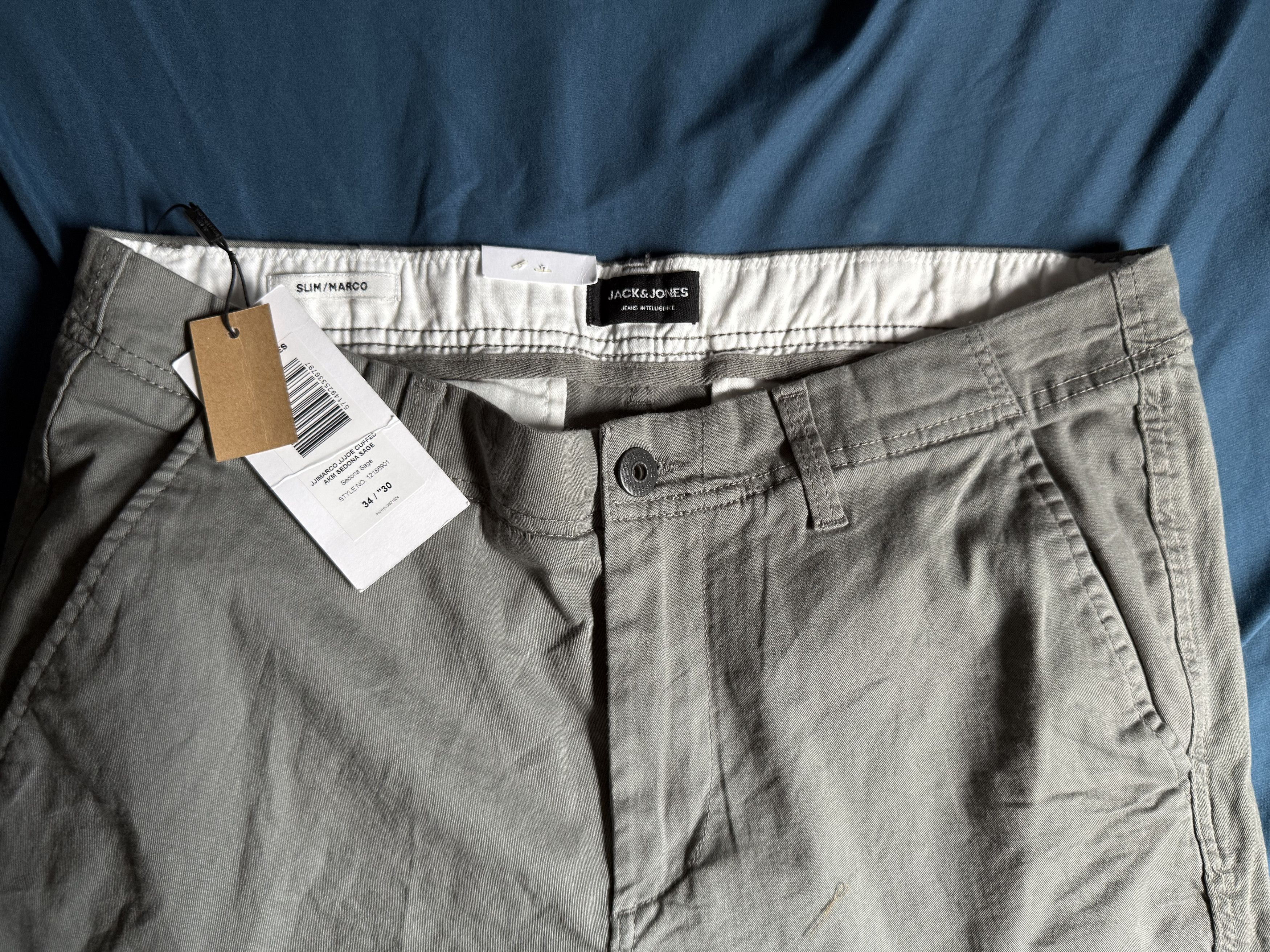 Jack & Jones JACK & JONES Slim Marco Green Cargo Pants Joggers Mens 34x30 Size US 34 / EU 50 - 4 Thumbnail