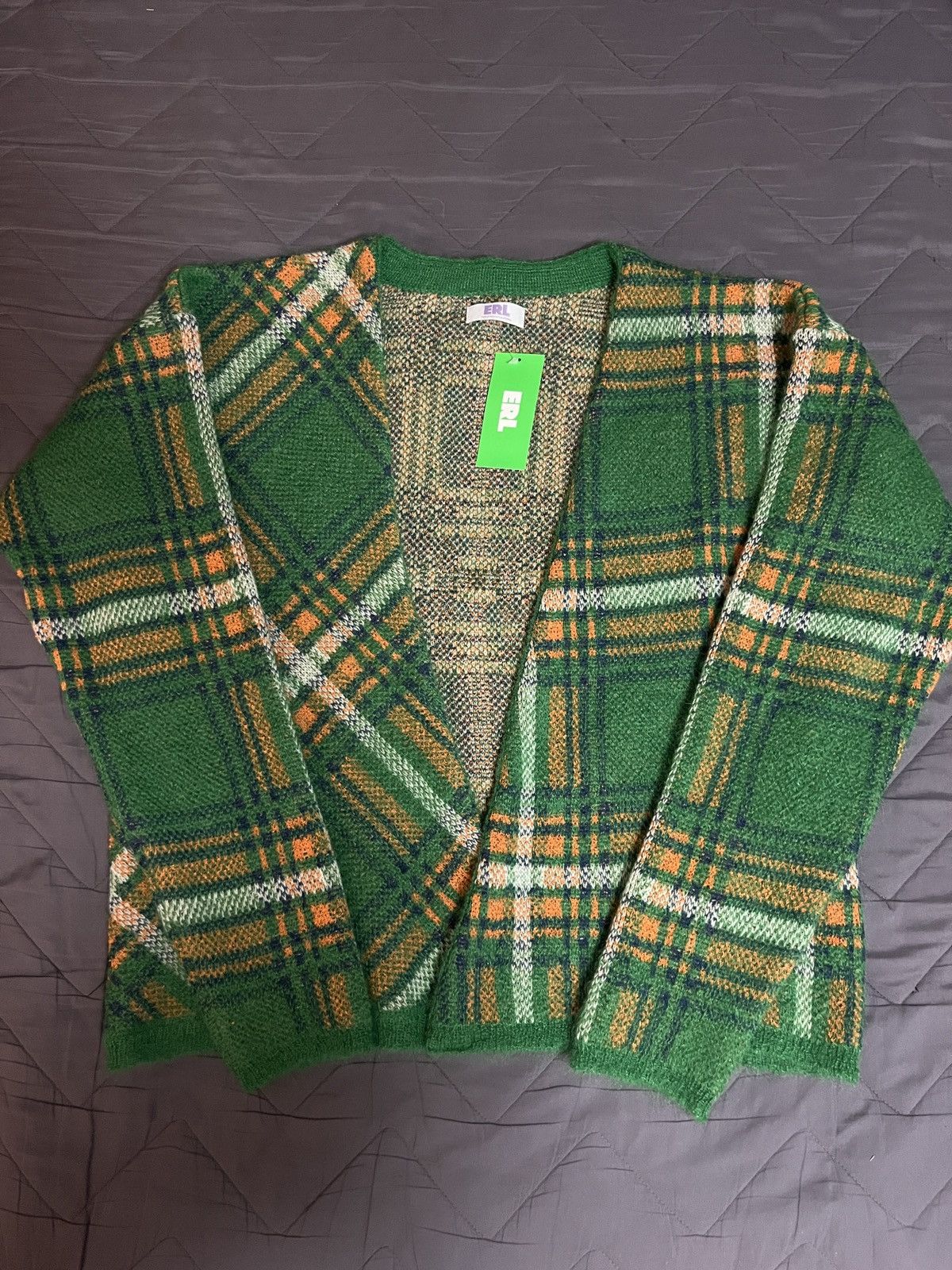 ERL ERL plaid check knit cardigan Size US L / EU 52-54 / 3 - 4 Thumbnail