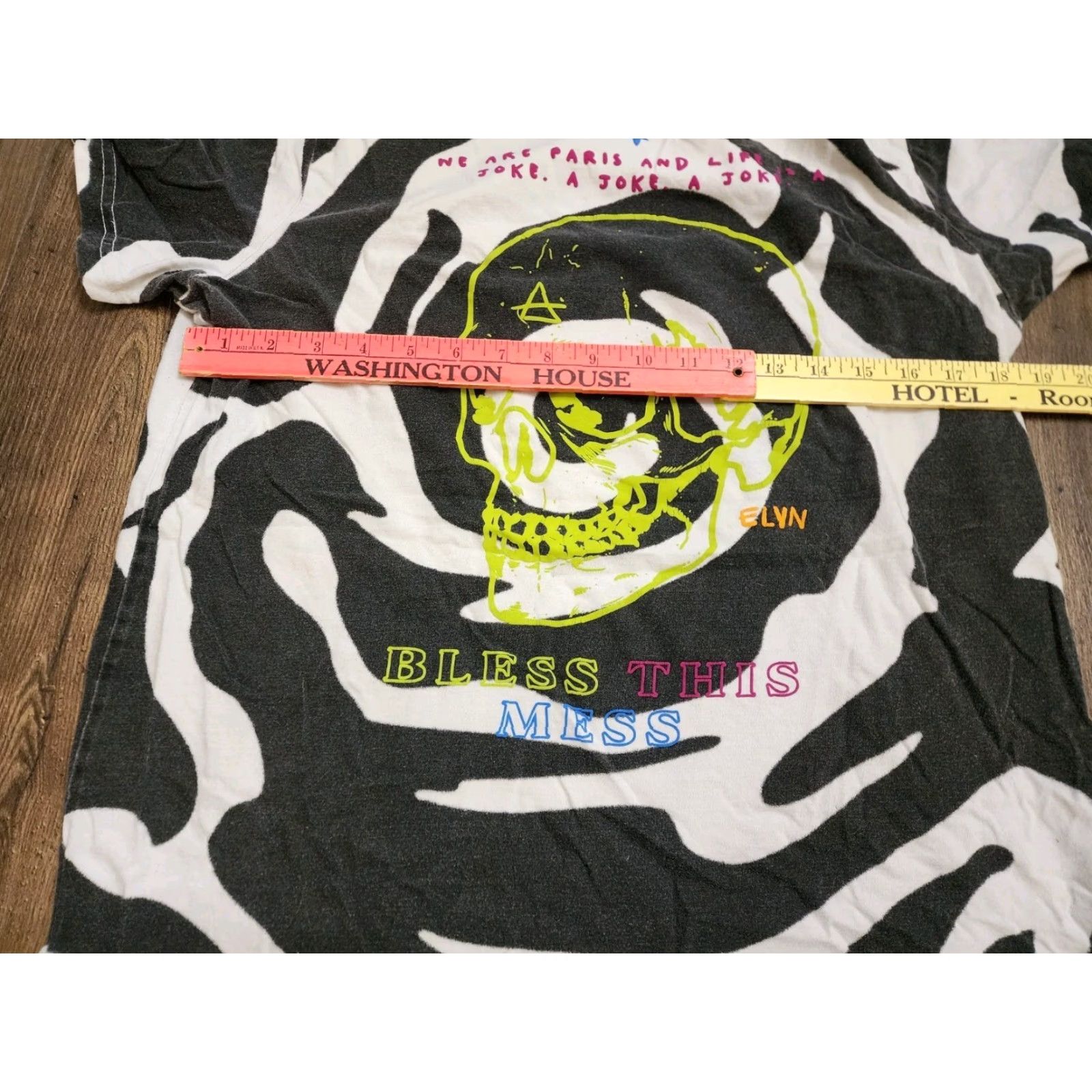 Eleven Paris VINTAGE Eleven Paris Bless This Mess Graphic T-Shirt Skull Print White M Mens Shirt Adult Medium White Skull Print Graphic T-Shirt 90s Mens Size US M / EU 48-50 / 2 - 6 Thumbnail