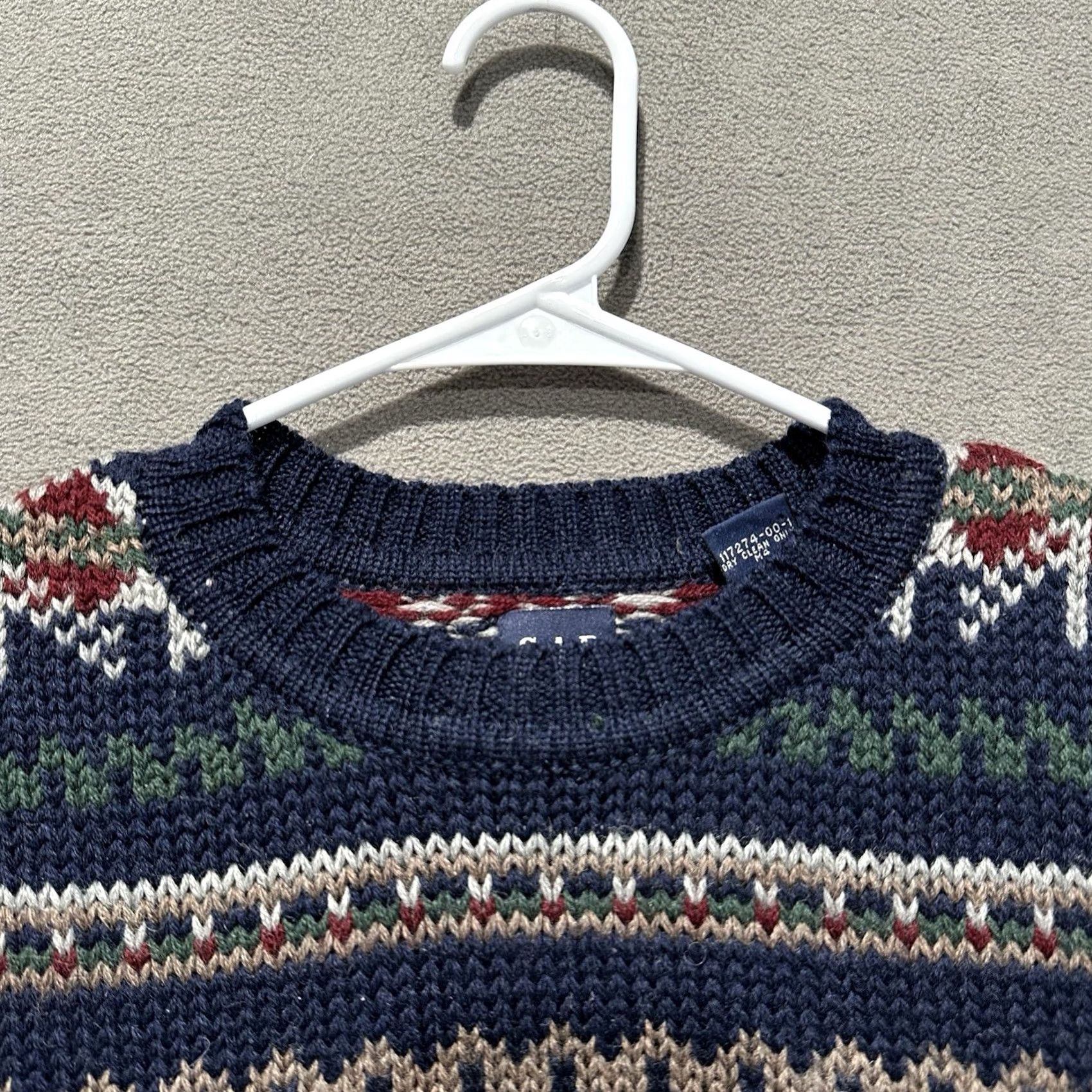 Gap Vintage Gap Sweater Mens M Blue Fair Isle Nordic Snowflakes Wool Hong Kong GUC Size US M / EU 48-50 / 2 - 3 Thumbnail