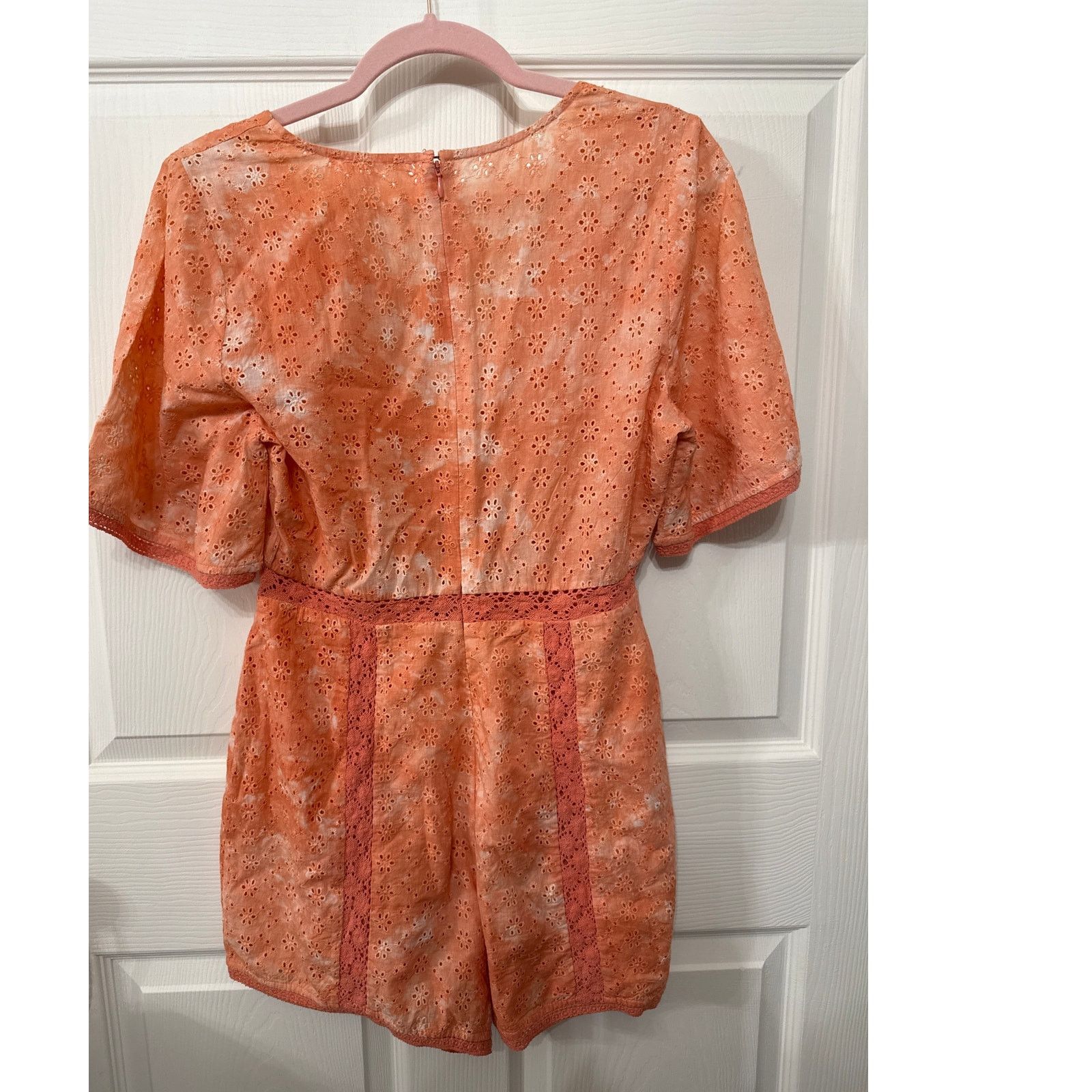 REVOLVE Revolve Tularosa Monroe Eyelet Romper Coral/Orange Tie-Dye,M Size M / US 6-8 / IT 42-44 - 8 Thumbnail