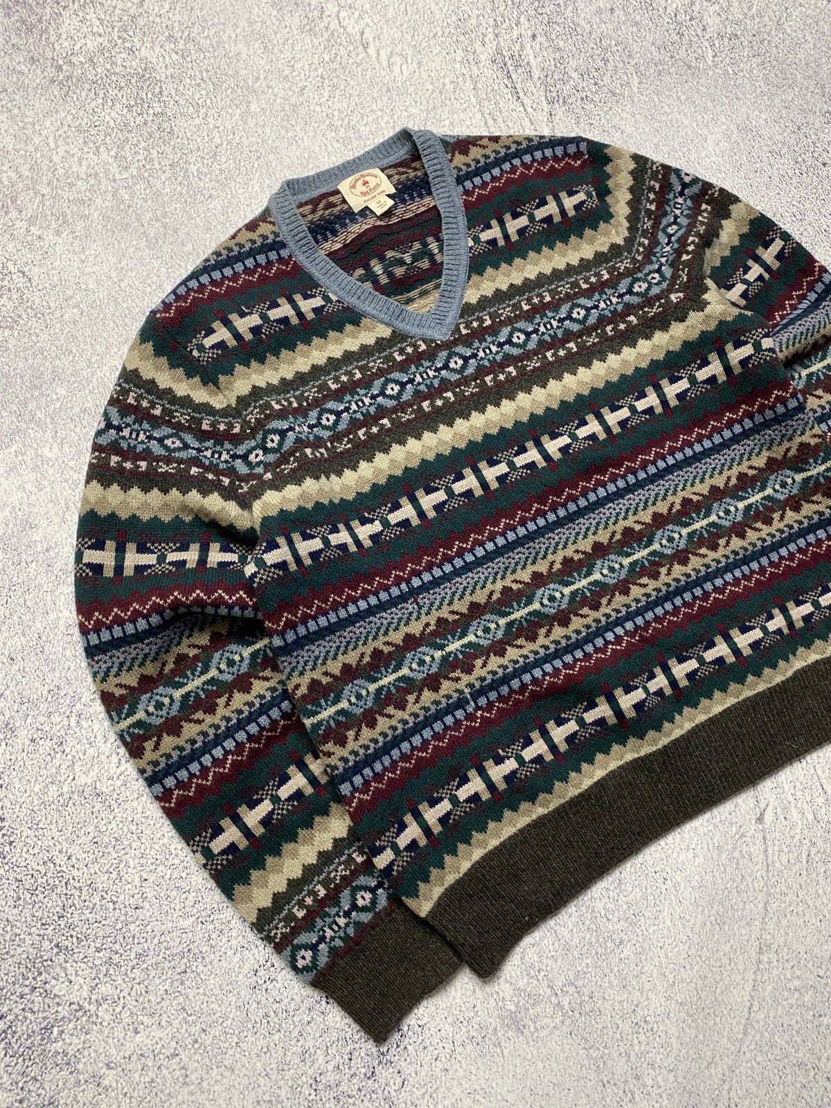 Brooks Brothers × Vintage Vintage Brooks Brothers V Neck Merino Wool Knit Sweater Size US M / EU 48-50 / 2 - 2 Thumbnail