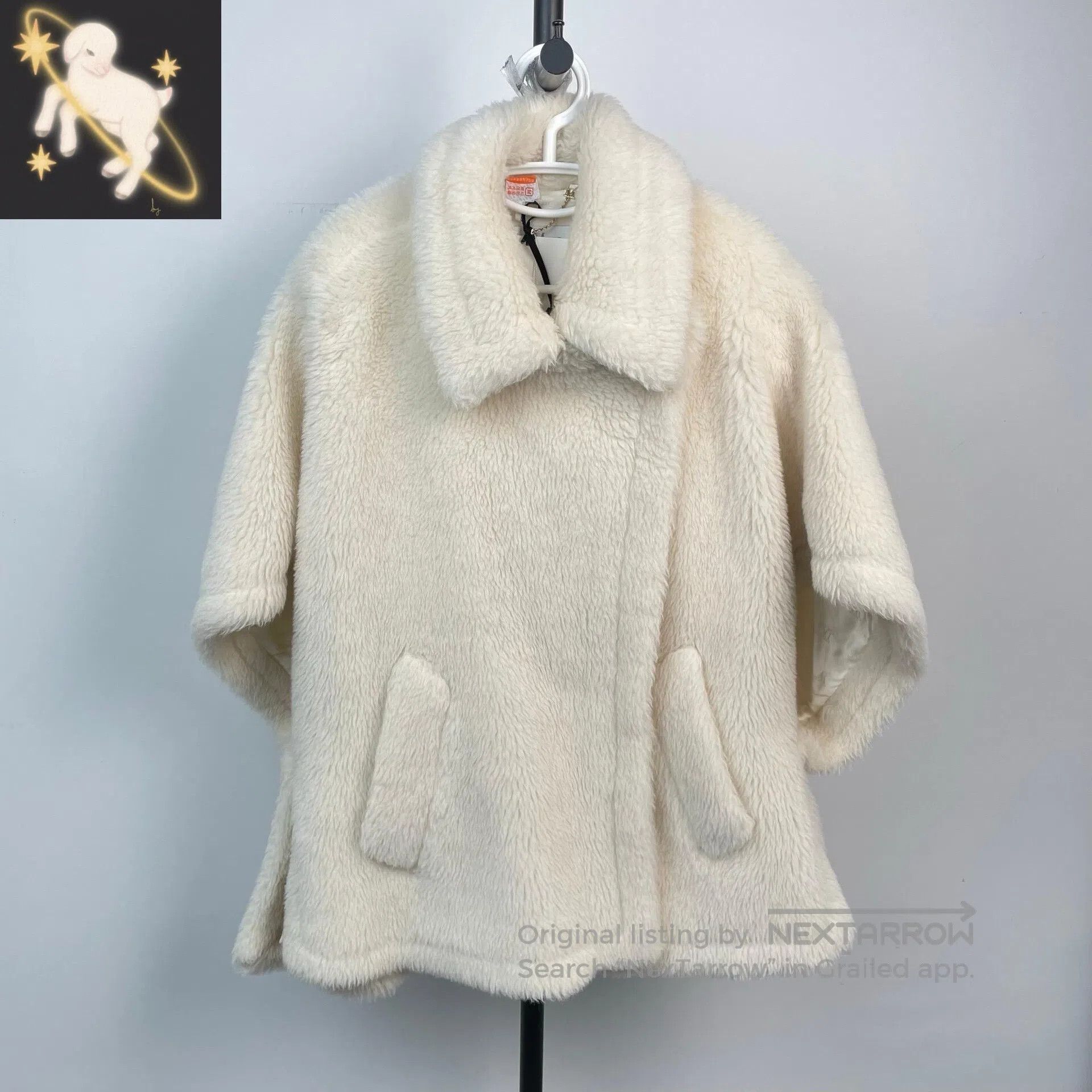 Max Mara Max Mara Off-White Alpaca Fleece Teddy Bear Cloak Coat| Size M / US 6-8 / IT 42-44 - 1 Thumbnail