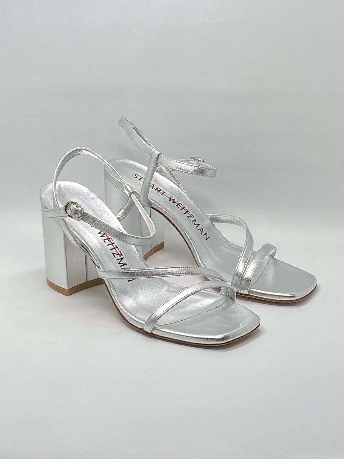 Stuart Weitzman Stuart Weitzman Metallic Leather Block-Heel Sandals size 6.5 Size US 6.5 / IT 36.5 - 2 Thumbnail