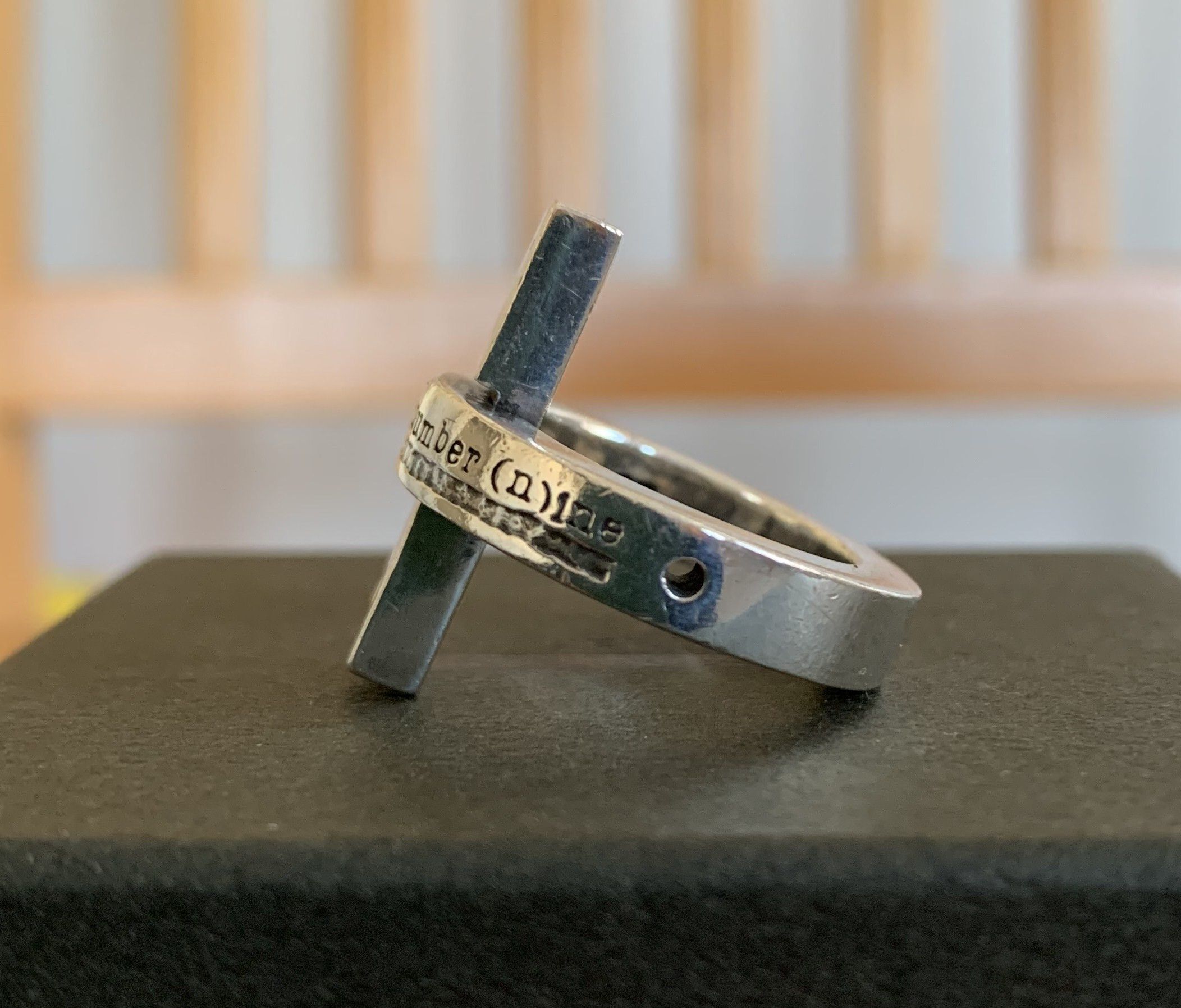 Number (N)ine SS02 Number (N)ine Logo Sterling Silver Cross Ring Size ONE SIZE - 2 Thumbnail