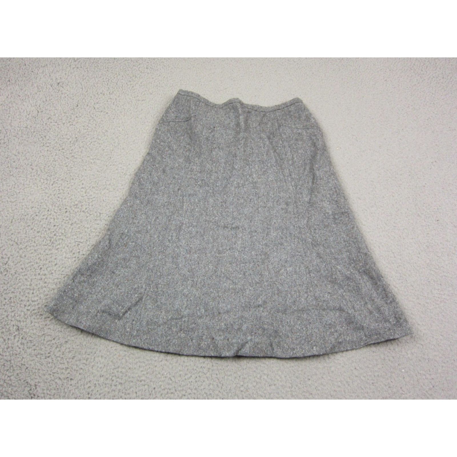 Ann Taylor VINTAGE Ann Taylor Skirt Women Short A-Line Gray Wool 2 90s 80s Casual Business Women Size 26" / US 2 / IT 38 - 2 Thumbnail