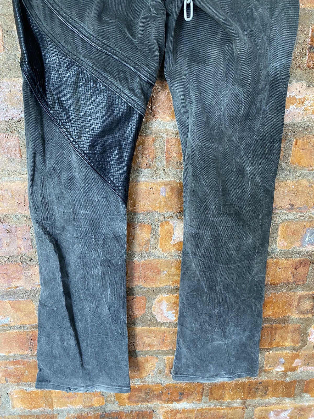 5351 POUR LES HOMMES Vtg 5351 Pour Les Hommes Snake leather flare wash pants Size US 31 - 20 Thumbnail