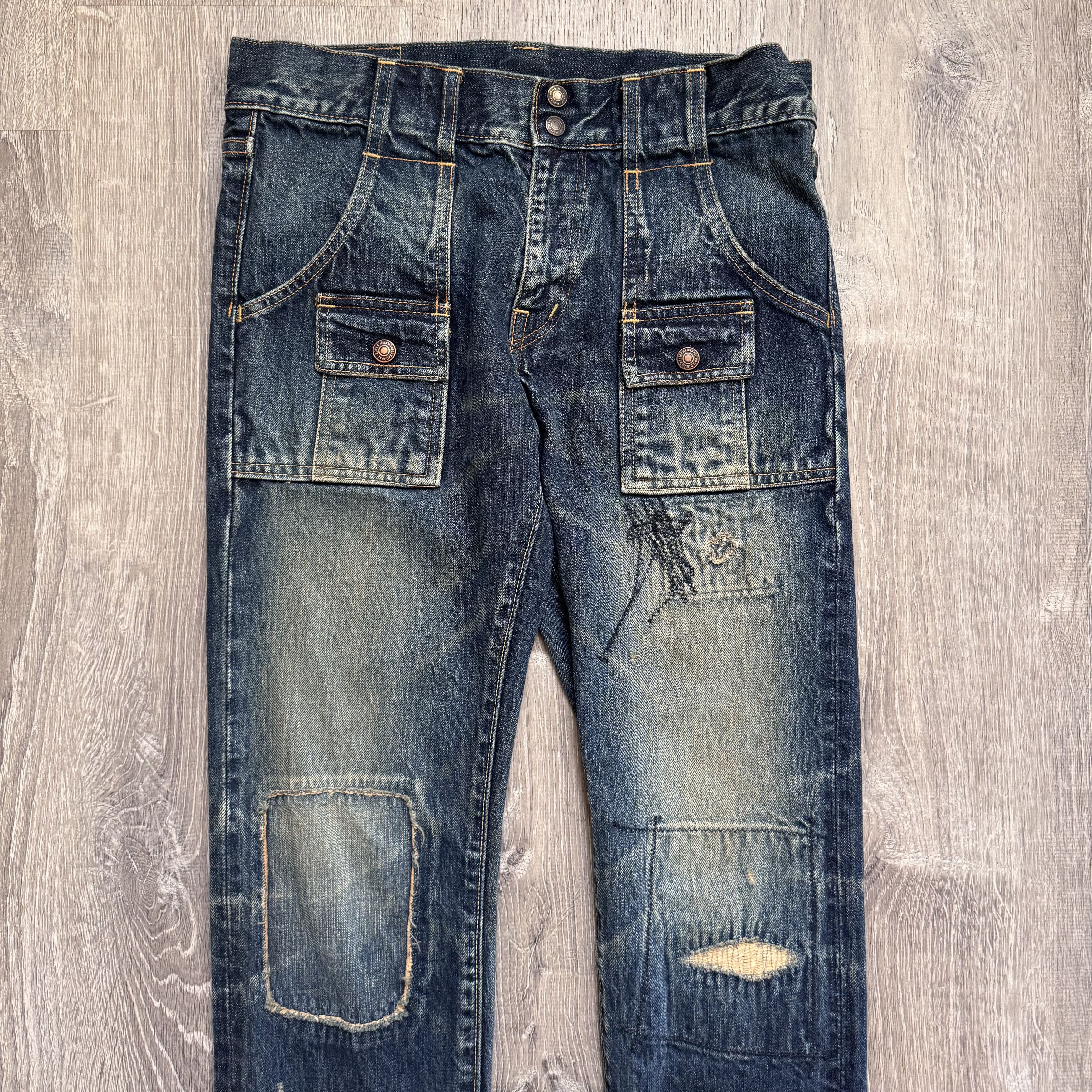 Kapital Kountry Kapital Kountry Patchwork Denim Skinny Jeans Size US 29 - 3 Thumbnail