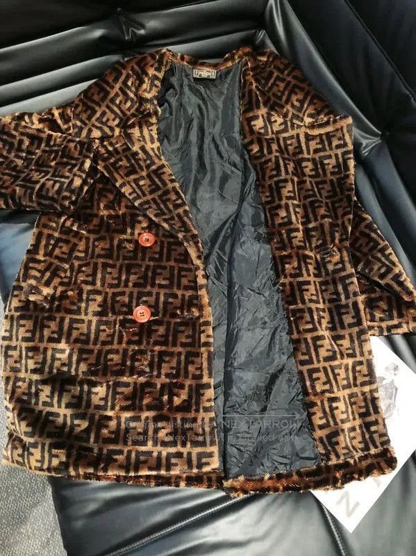 Fendi Fendi Brown Faux Fur Double F Coat . Size M / US 6-8 / IT 42-44 - 3 Thumbnail