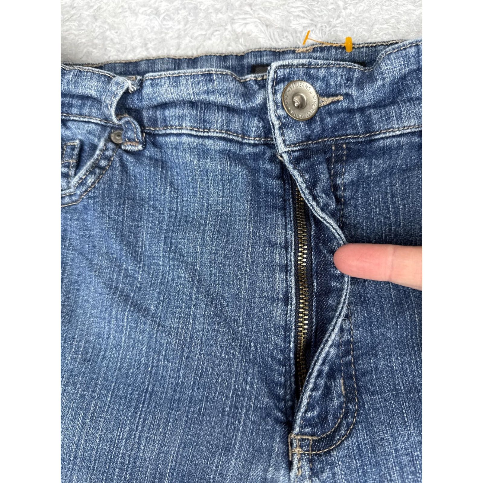 Nine West Nine West Jeans Womens 14/31 Blue Denim Straight Leg Stretch Mid Rise Zip Fly Size 36" / US 14 / IT 50 - 5 Thumbnail