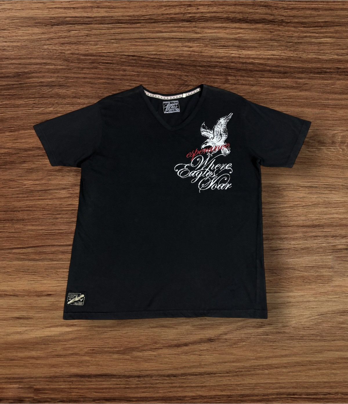 Affliction × Japanese Brand Jeaning Wild Over Print Back Side Vneck T-Shirt Size US L / EU 52-54 / 3 - 2 Thumbnail