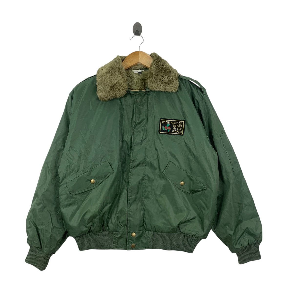 Vintage Vintage 80’ KOMATSU JAPAN Construction Staff Bomber Jacket Size US XXL / EU 58 / 5 - 3 Thumbnail