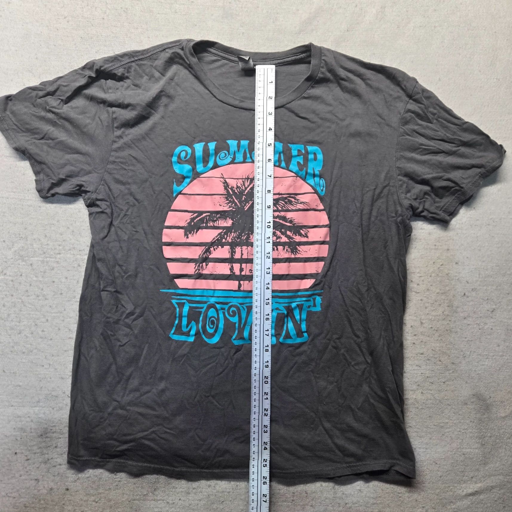 Vintage Summer Lovin Tee Beach Palm Shirt Short Sleeve Men XL Gray 80s? Size US XL / EU 56 / 4 - 5 Thumbnail