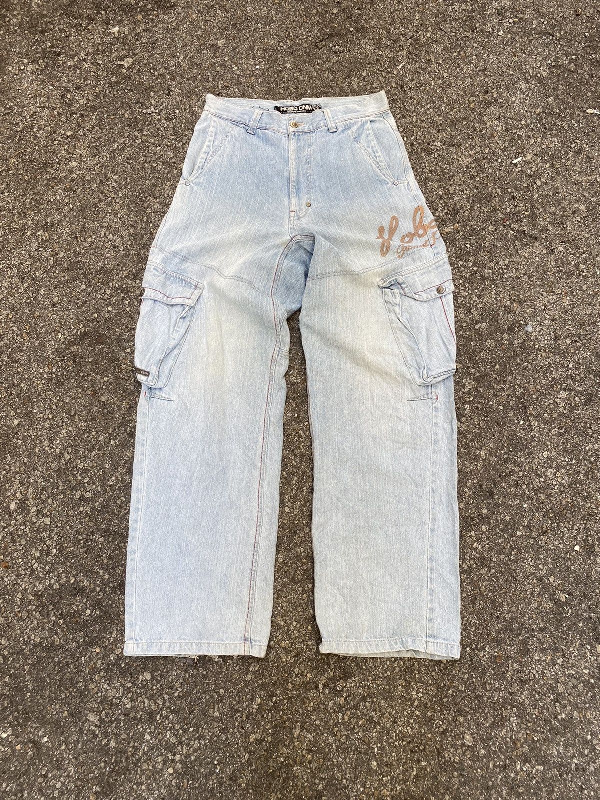 image of Jnco x Southpole Baggy Cargo Jeans Skater Grunge Hobo Dnm Pants in Blue, Men's (Size 32)