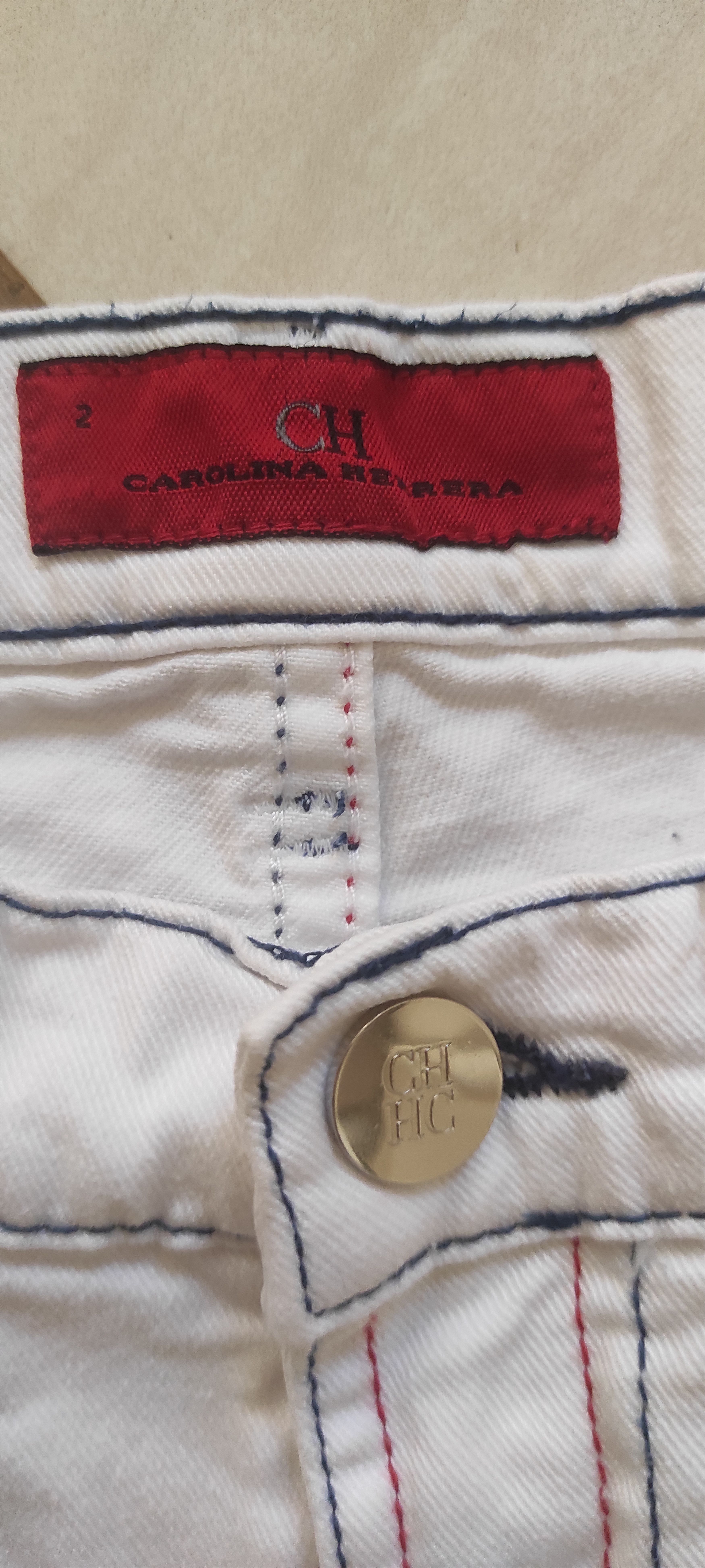 Carolina Herrera Carolina Herrera Logo Embroidery Denim Jeans White Kids Sz 2 Size 26" / US 2 / IT 38 - 5 Thumbnail