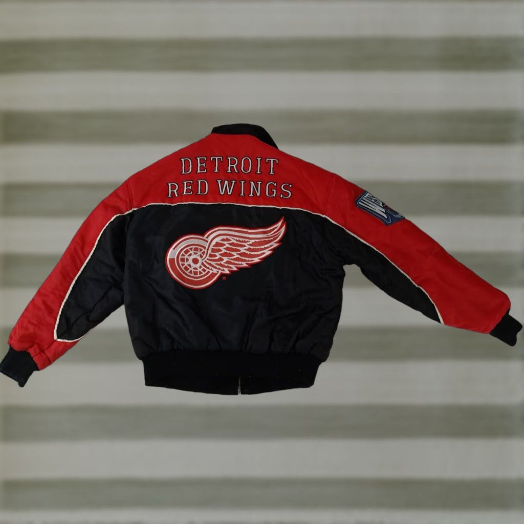 Hamilton VINTAGE Detroit Red Wings Leather Suede&Nylon Reversible Button Jacket Medium Size US M / EU 48-50 / 2 - 1 Thumbnail