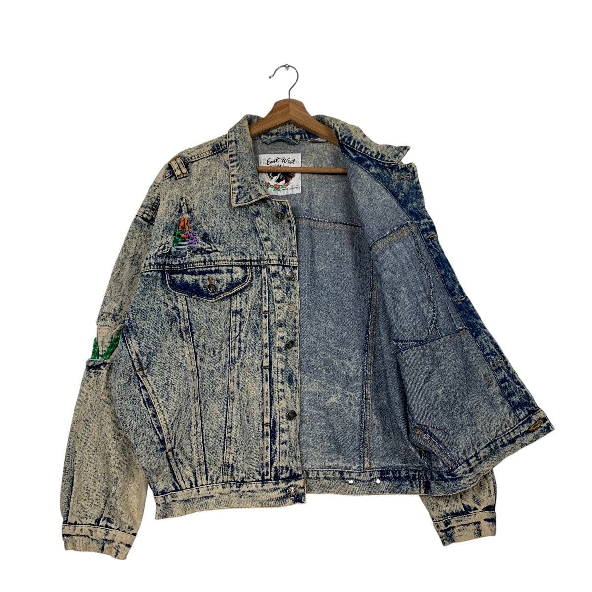 Japanese Brand EAST WEST by Panda Group Stone Wash Denim Jacket #2185-C97 Size US M / EU 48-50 / 2 - 9 Thumbnail