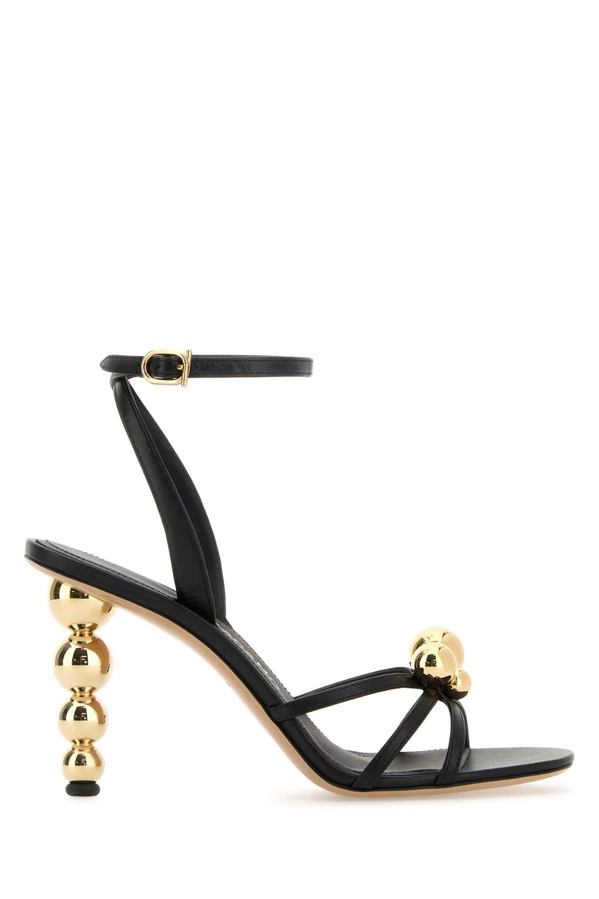 Salvatore Ferragamo Black Leather Karina Sandals Size US 5.5 / IT 35.5 - 1 Thumbnail