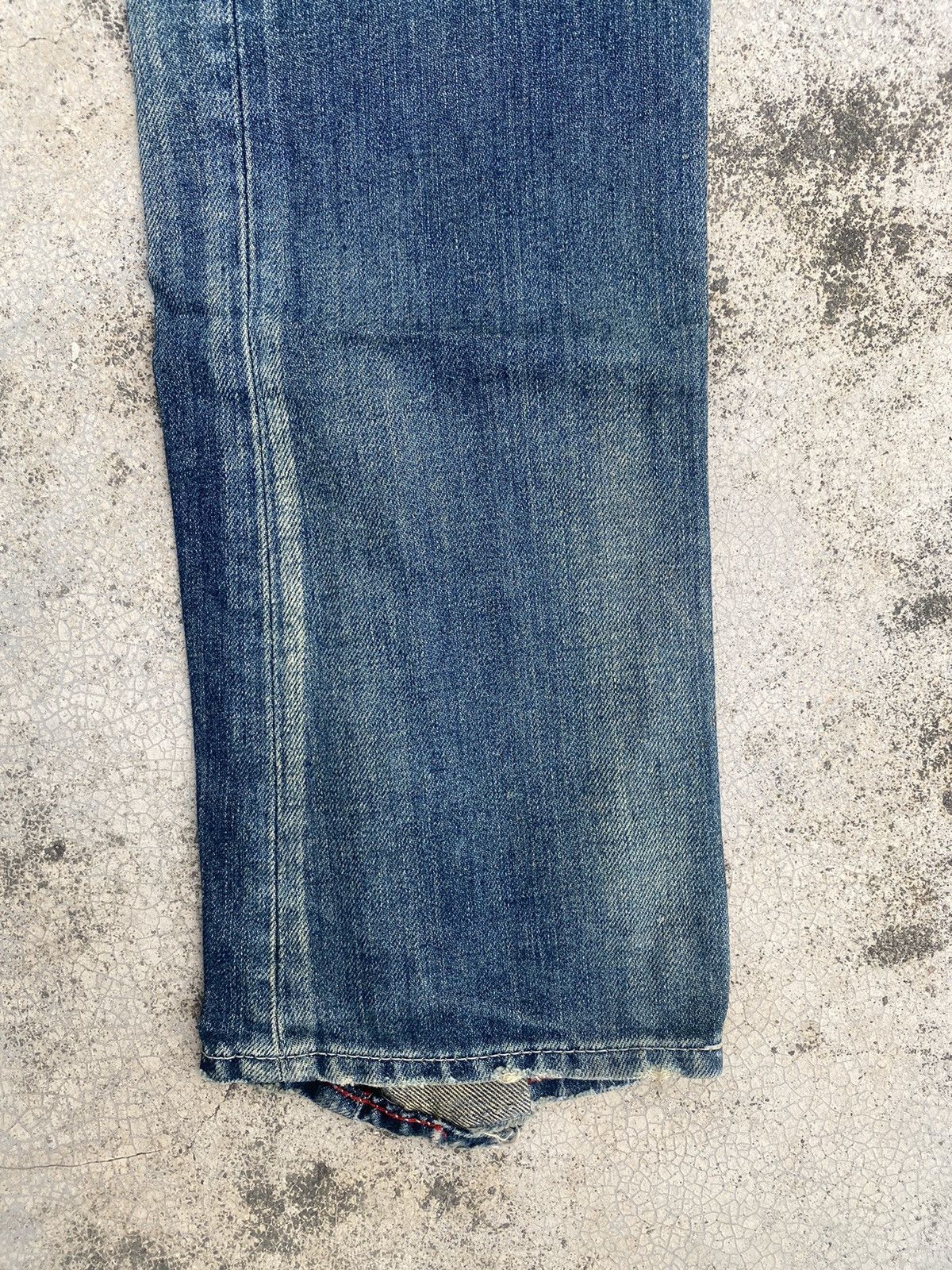 If Six Was Nine × Japanese Brand × Le Grande Bleu (L.G.B.) Japanese Brand Varosh Distressed Patch Faded Low Rise Jeans Size US 30 / EU 46 - 12 Thumbnail