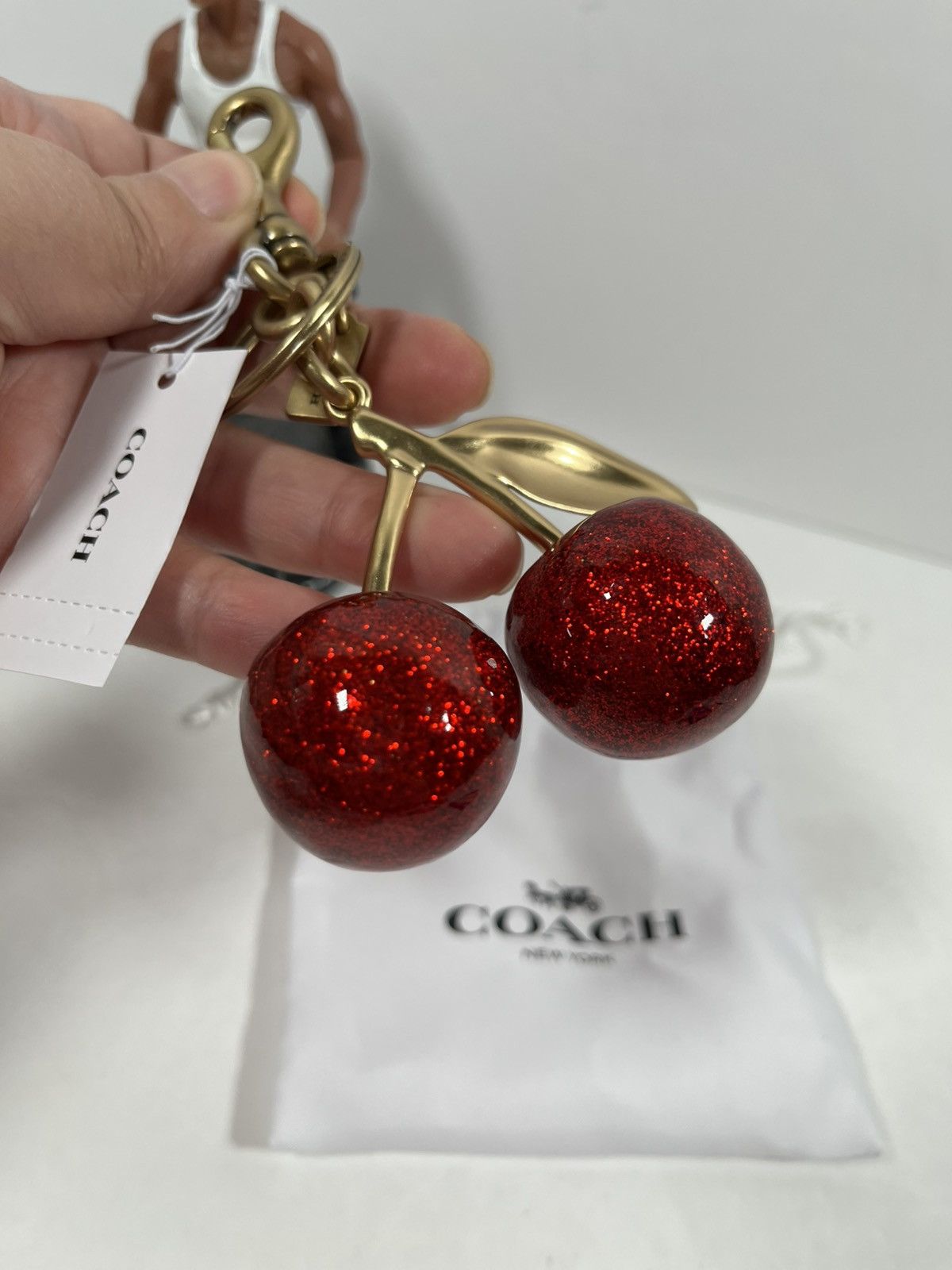 Coach NWT COACH Cherry Red Gold Keychain Bag Size ONE SIZE - 4 Thumbnail