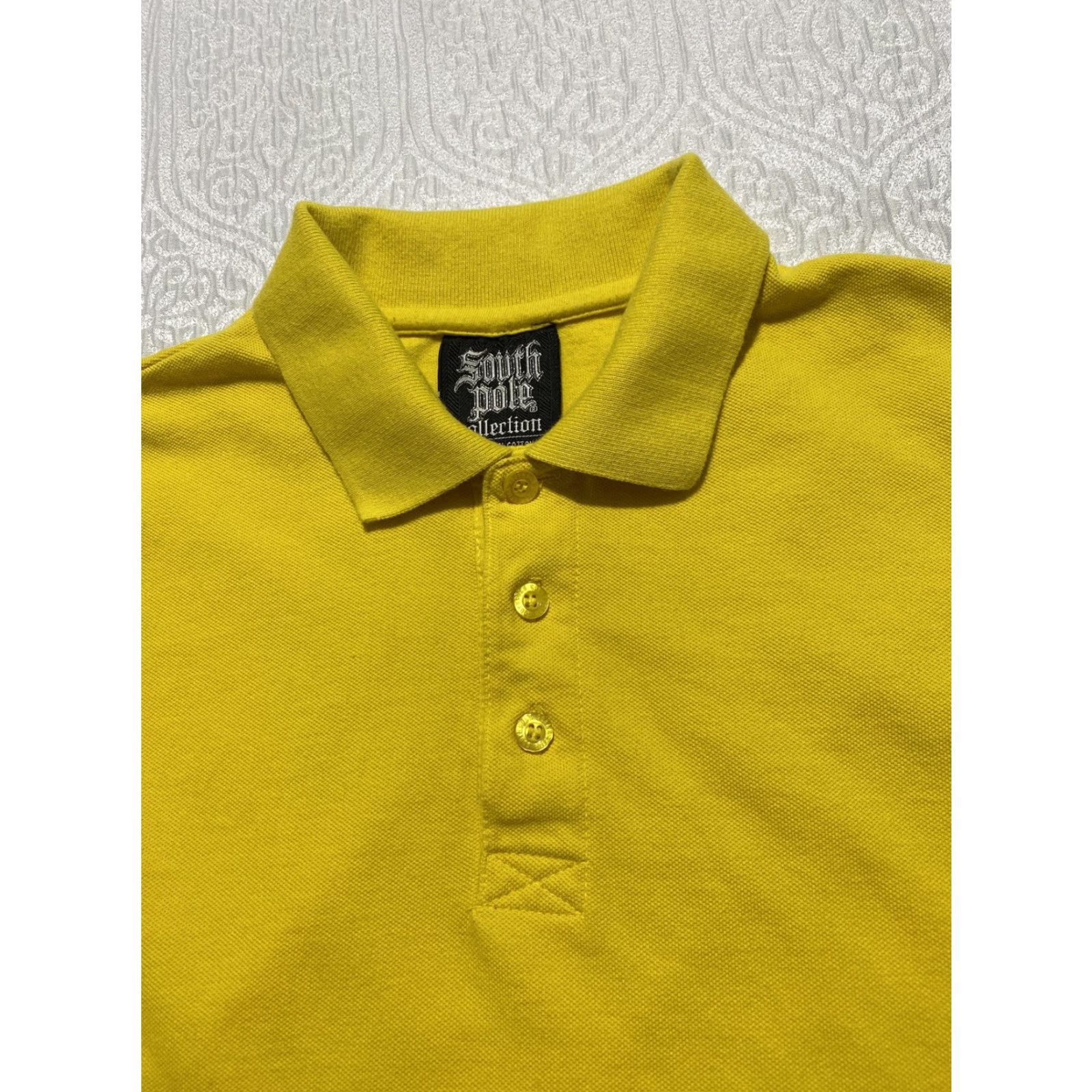 Southpole South Pole Polo Shirt Mens M Yellow Short Sleeve Cotton Solid Size US M / EU 48-50 / 2 - 3 Thumbnail