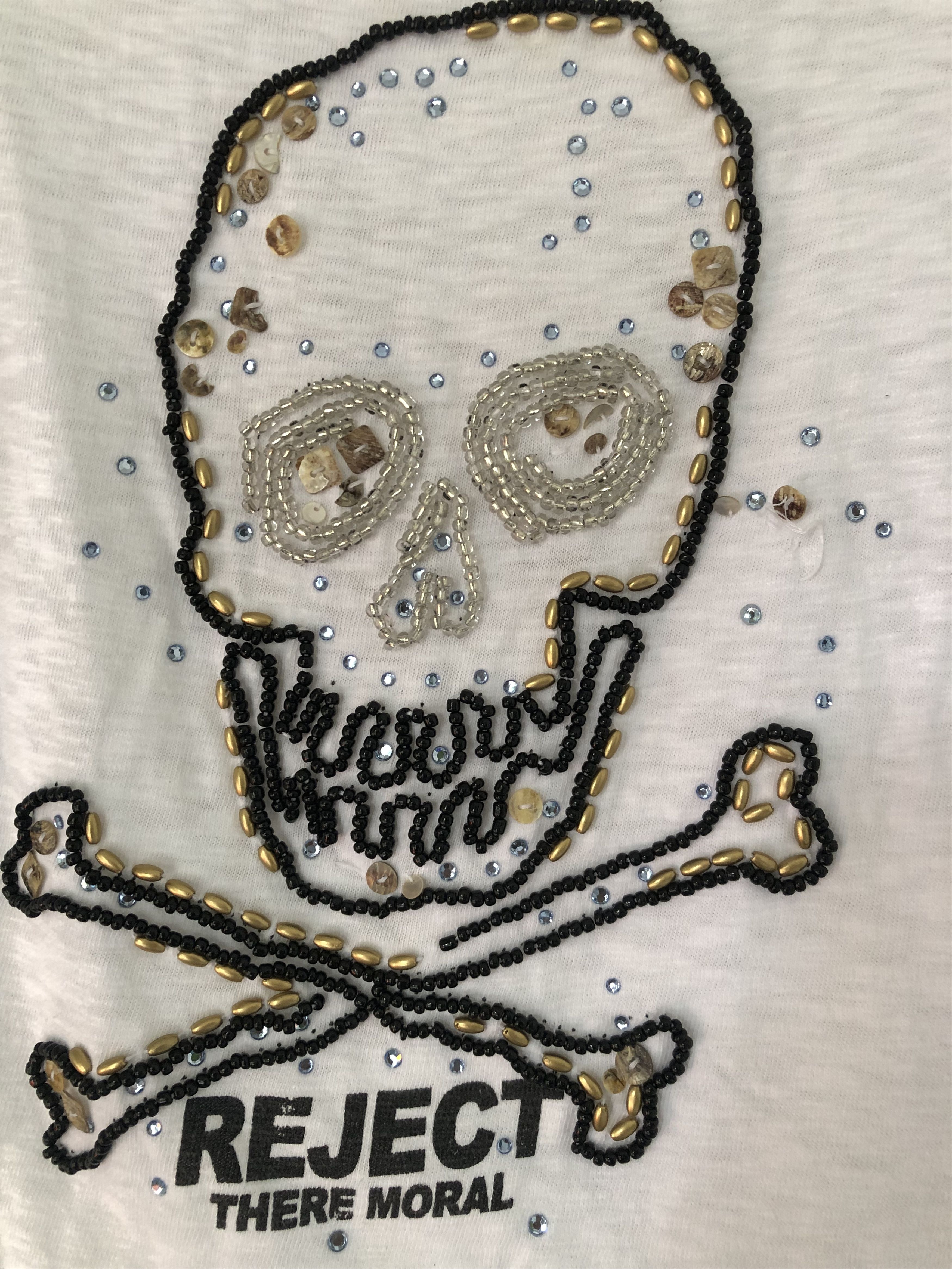 KMRii Japanese Gothic Poem Skull Heartbeat Size L / US 10 / IT 46 - 5 Thumbnail