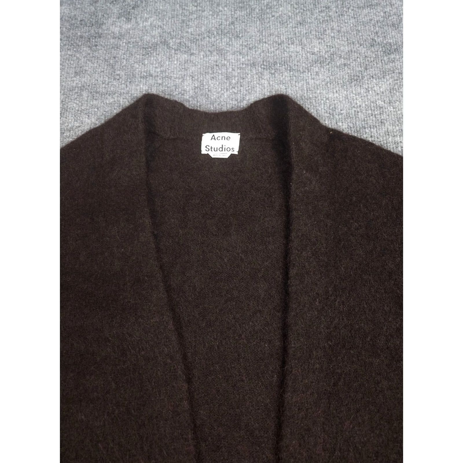 Acne Studios Acne Studios Raya SH Mohair Cardigan Women's Medium Brown Mohair Fuzzy Open Cardigan Women M Brown Open Sweater Size M / US 6-8 / IT 42-44 - 2 Thumbnail