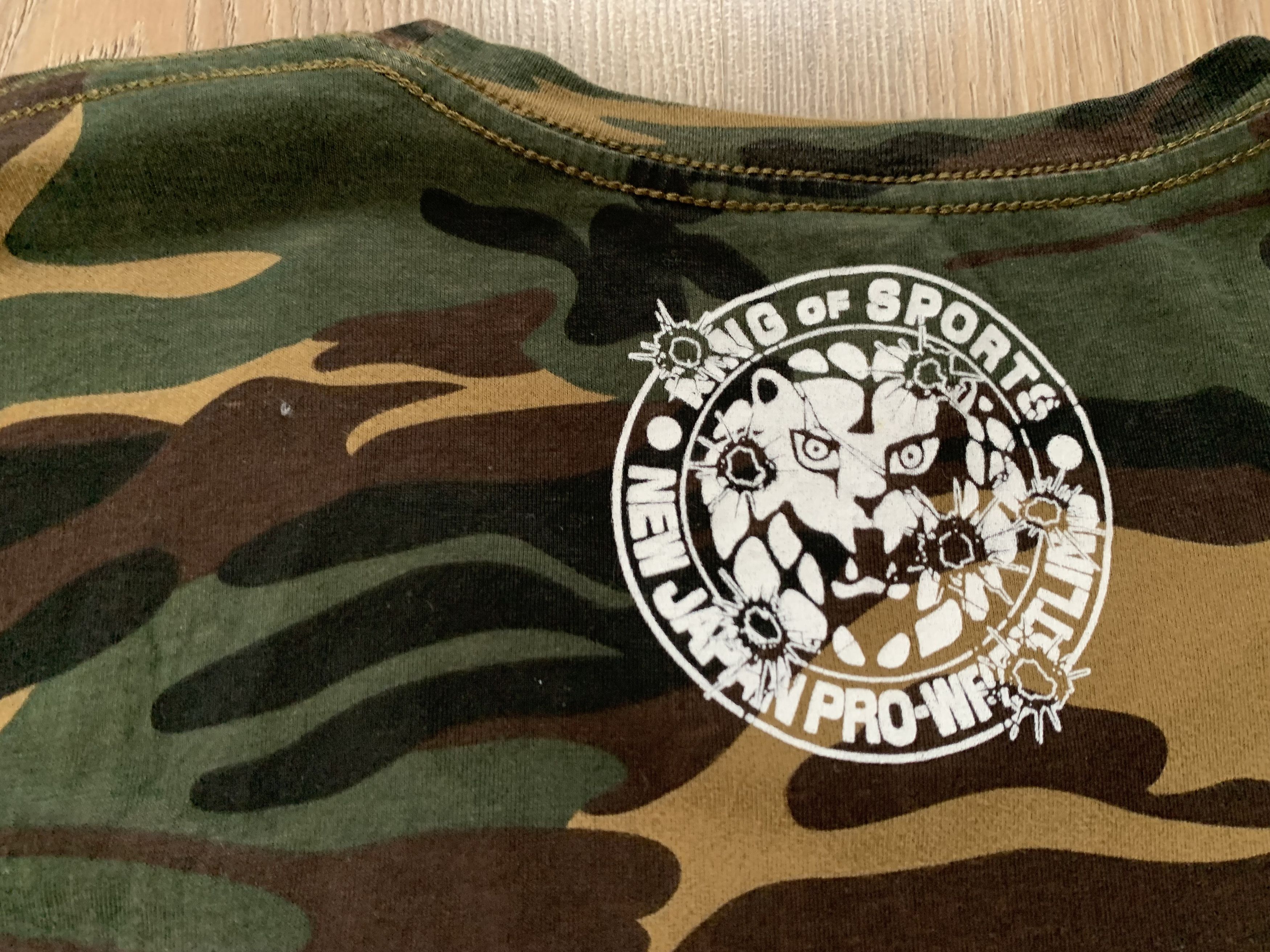 Anvil New Japan Pro-Wrestling King of Sports Camouflage T Shirt Size US XXL / EU 58 / 5 - 7 Thumbnail