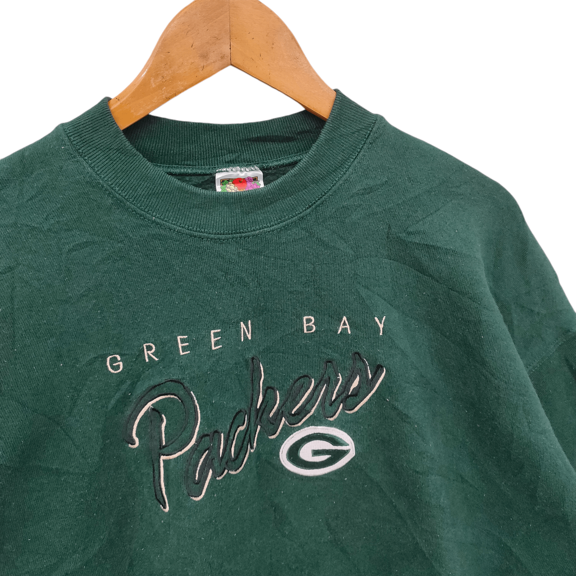 Fruit Of The Loom × NFL × Vintage 90s Green Bay Packers Sweatshirt Vintage NFL Embroidery Size US XL / EU 56 / 4 - 4 Thumbnail