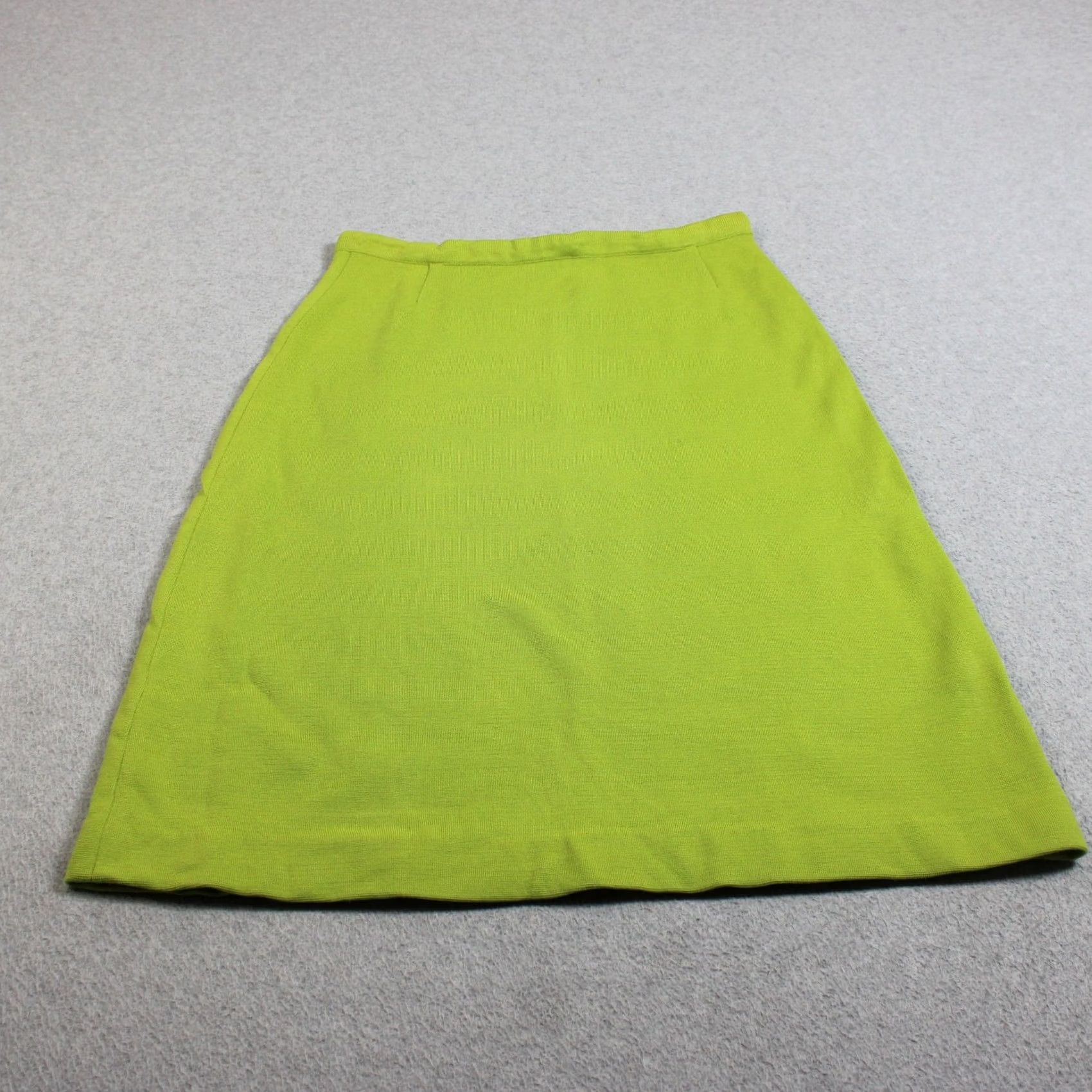 Vintage VINTAGE Puccini Wool Skirt Women 14 Green Knit A-Line Knee Length Hong Kong Mod Size 36" / US 14 / IT 50 - 2 Thumbnail